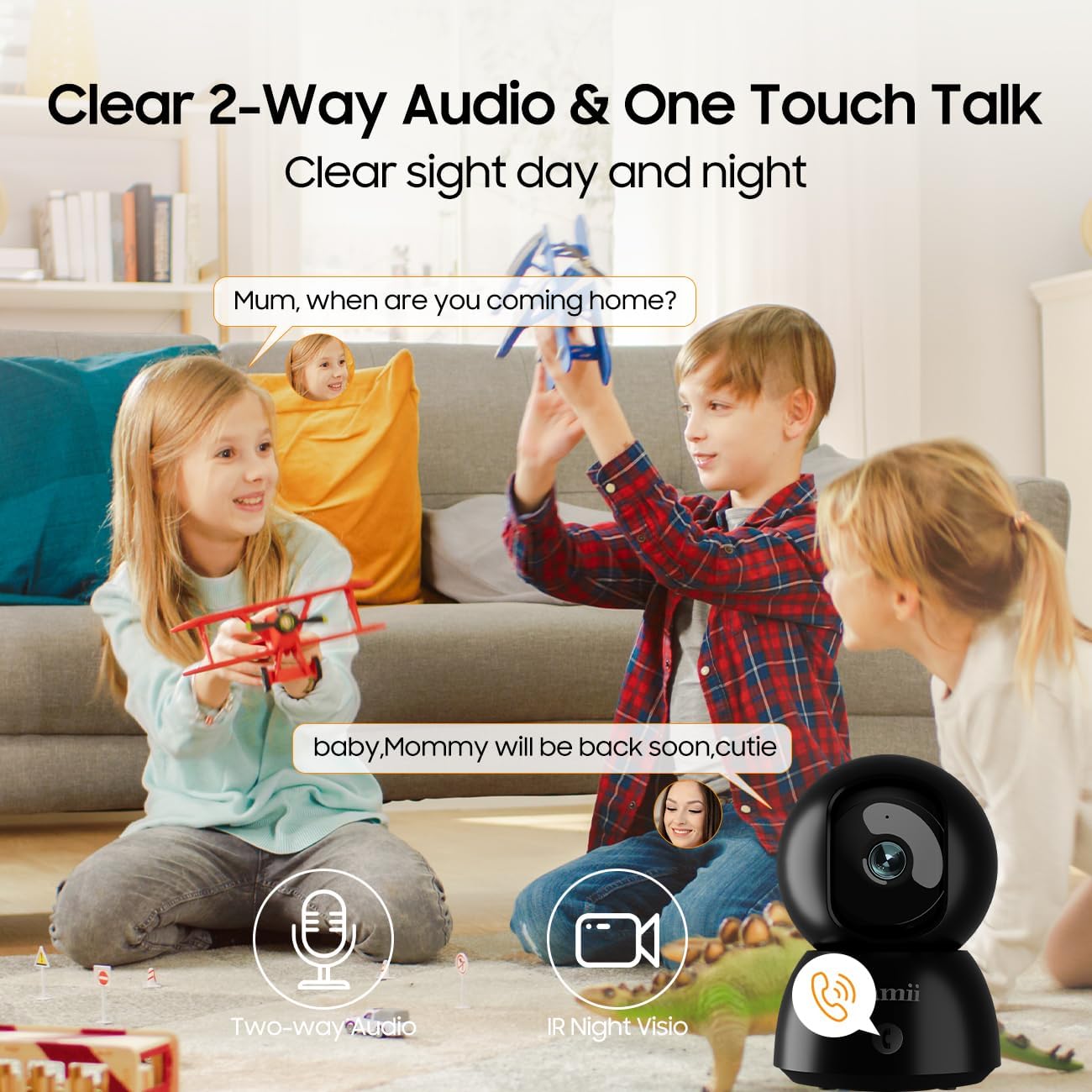 Indoor Camera, 2K Pet Cameras for Home Security Dual Band WiFi(2.4/5G)