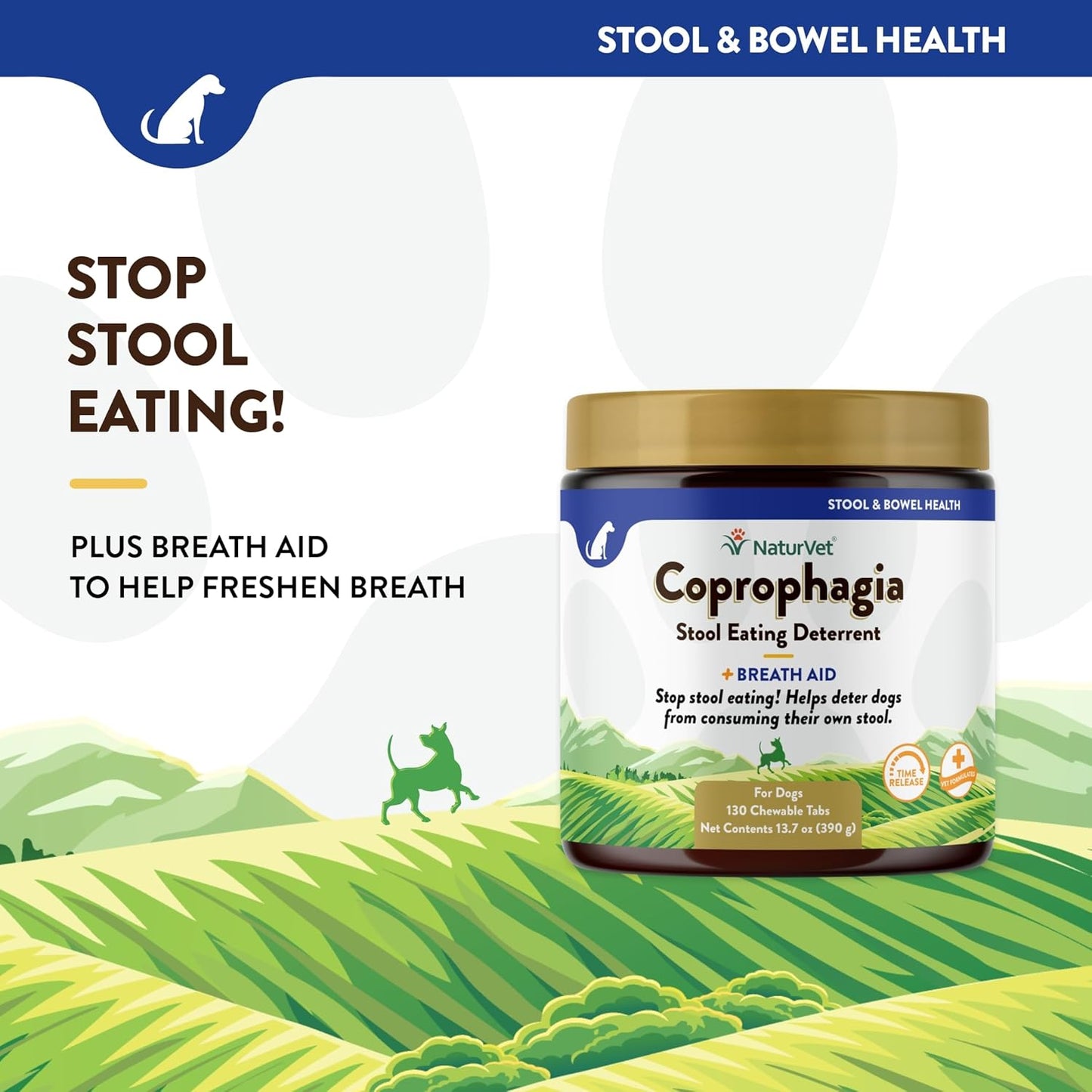 NaturVet Coprophagia Deterrent Tablets, 130 Pills