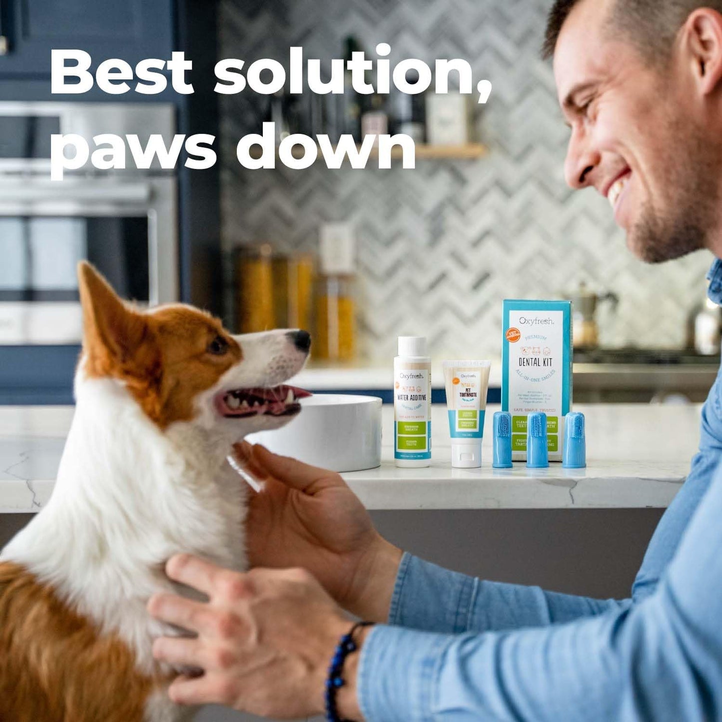 Oxyfresh Premium Pet Dental Kit for Dogs & Cats – Easy Solution for Fresh Breath