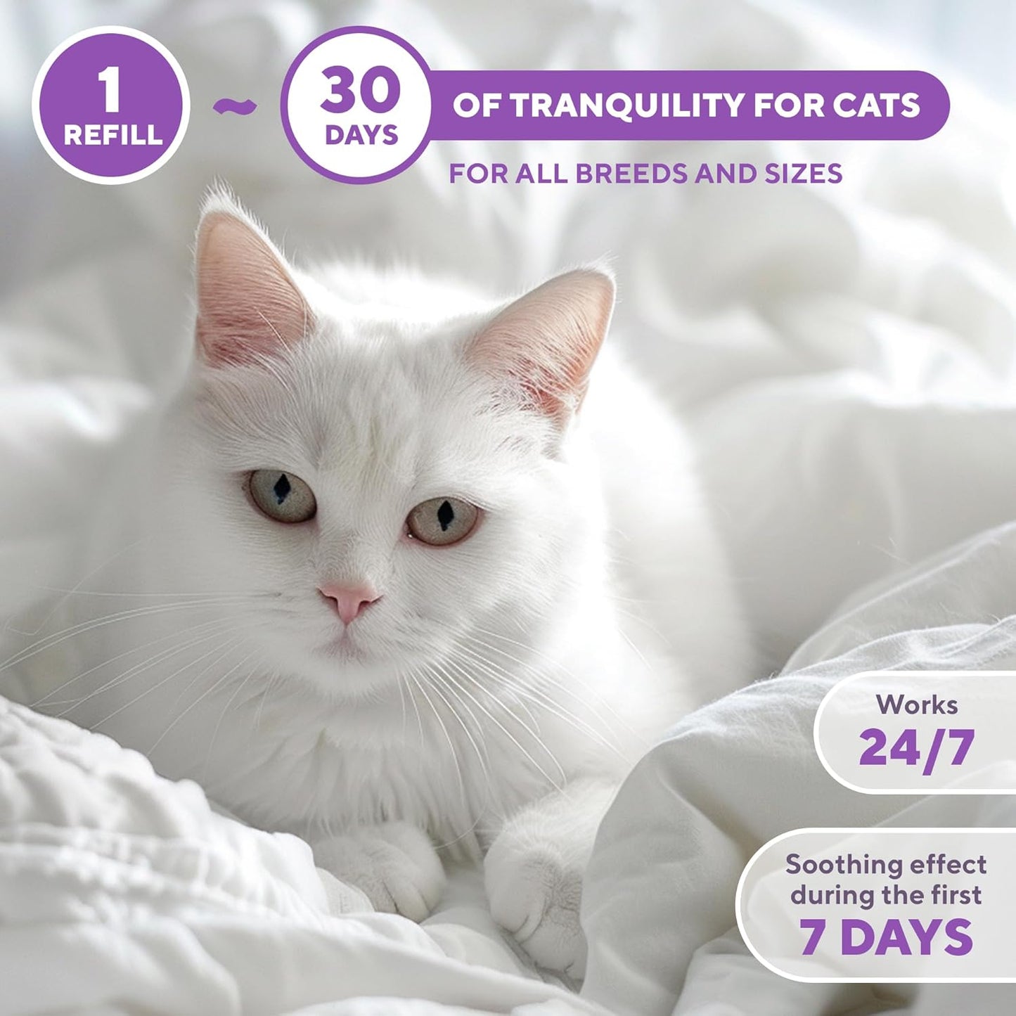 Beloved Pets Cat Calming Diffuser & Pet Anti Anxiety Products - Feline Calm Pheromones Plug in & Cats Stress Relief (2 Diffusers + 2 Refills))