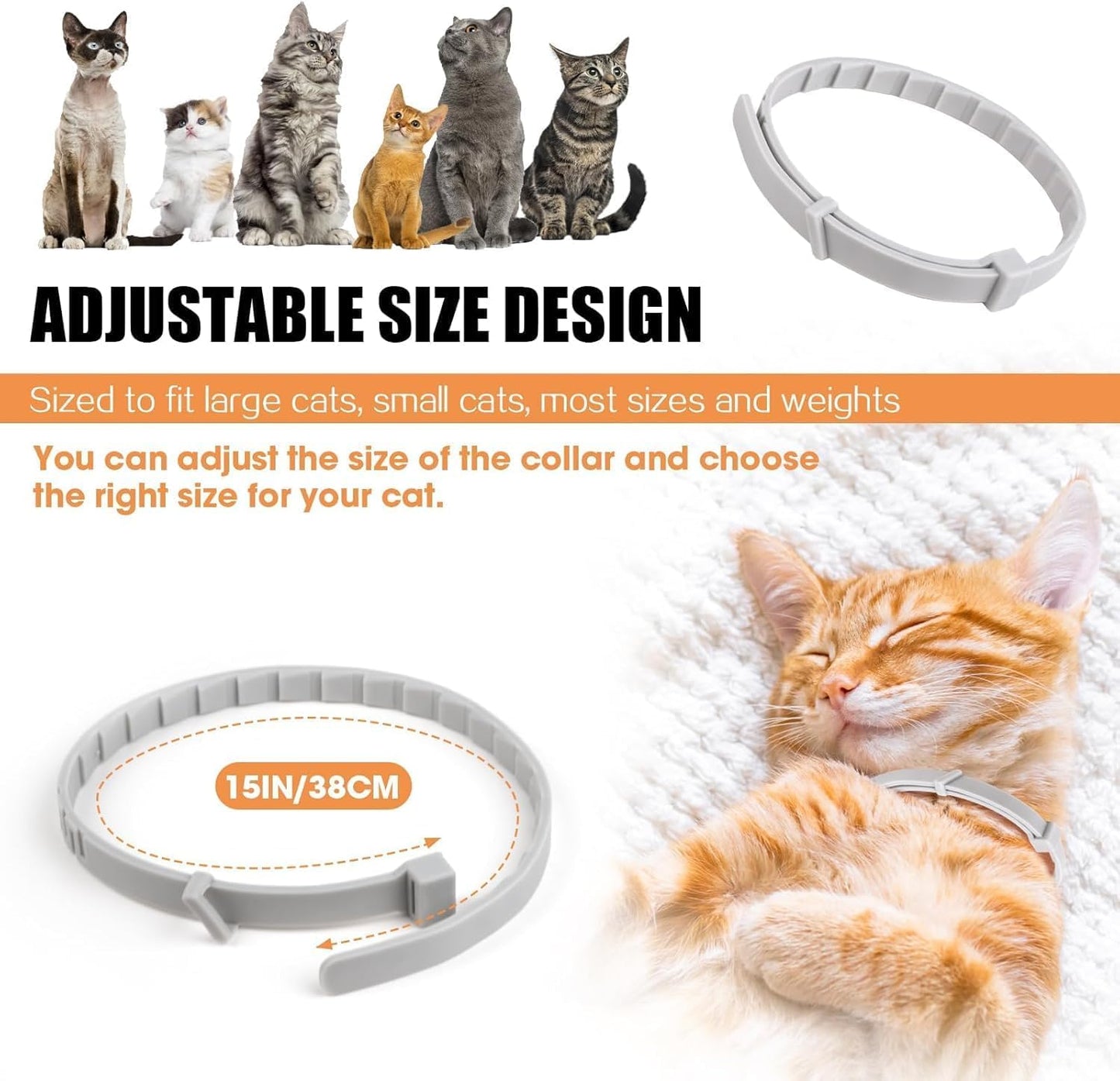 Nodfens Calming Collar for Cats Adjustable Pheromones Cat Diffuser Pet Diffuser Anxiety Relief for Pet 6PCS 60 Day Long-Term Effect