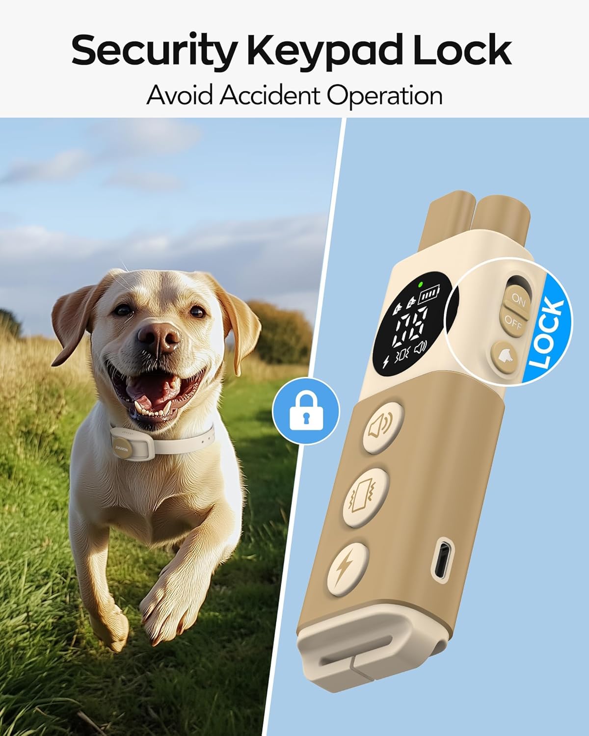 Jugbow Dog Training Collar - 4200FT Remote Dog Collar with 3 Training Modes(Beige)