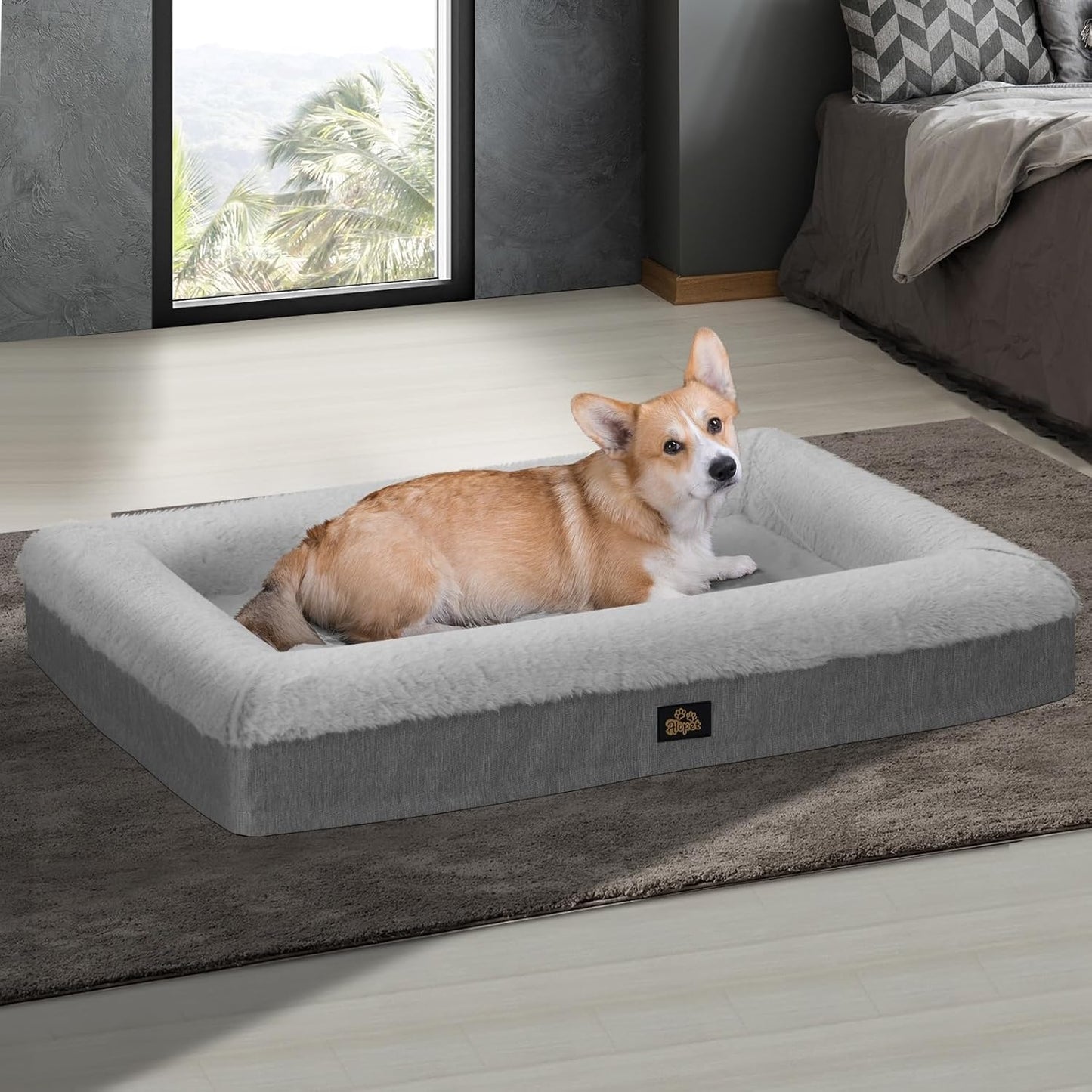 Alopet Orthopedic Dog Beds for Medium Dog Pet Sofa Bed with Egg Sponge Foam 135 x 95 x 15cm