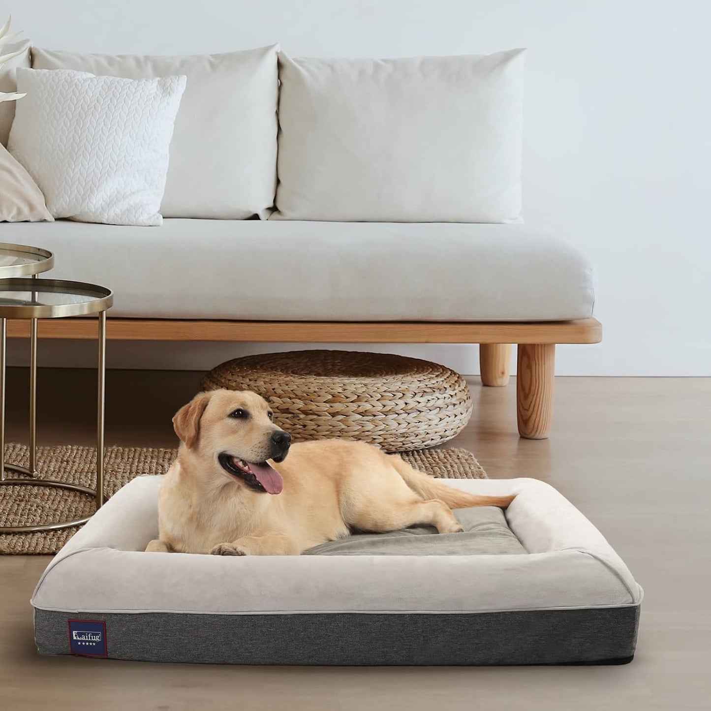 Laifug Orthopedic Memory Foam Large Dog Bed,Durable Water Proof Liner