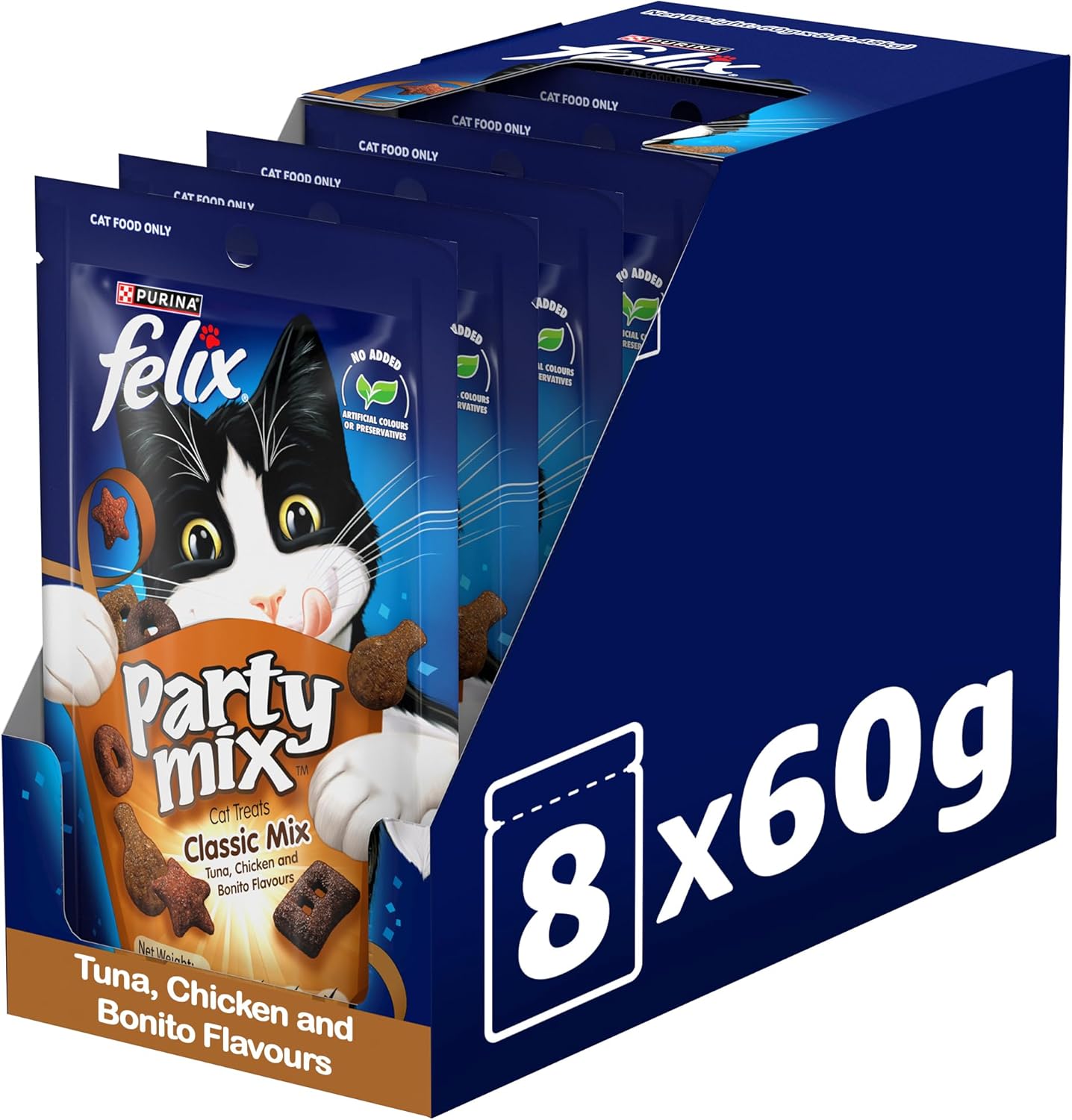 FELIX Adult Cat Treats Classic Party Mix 8x60g