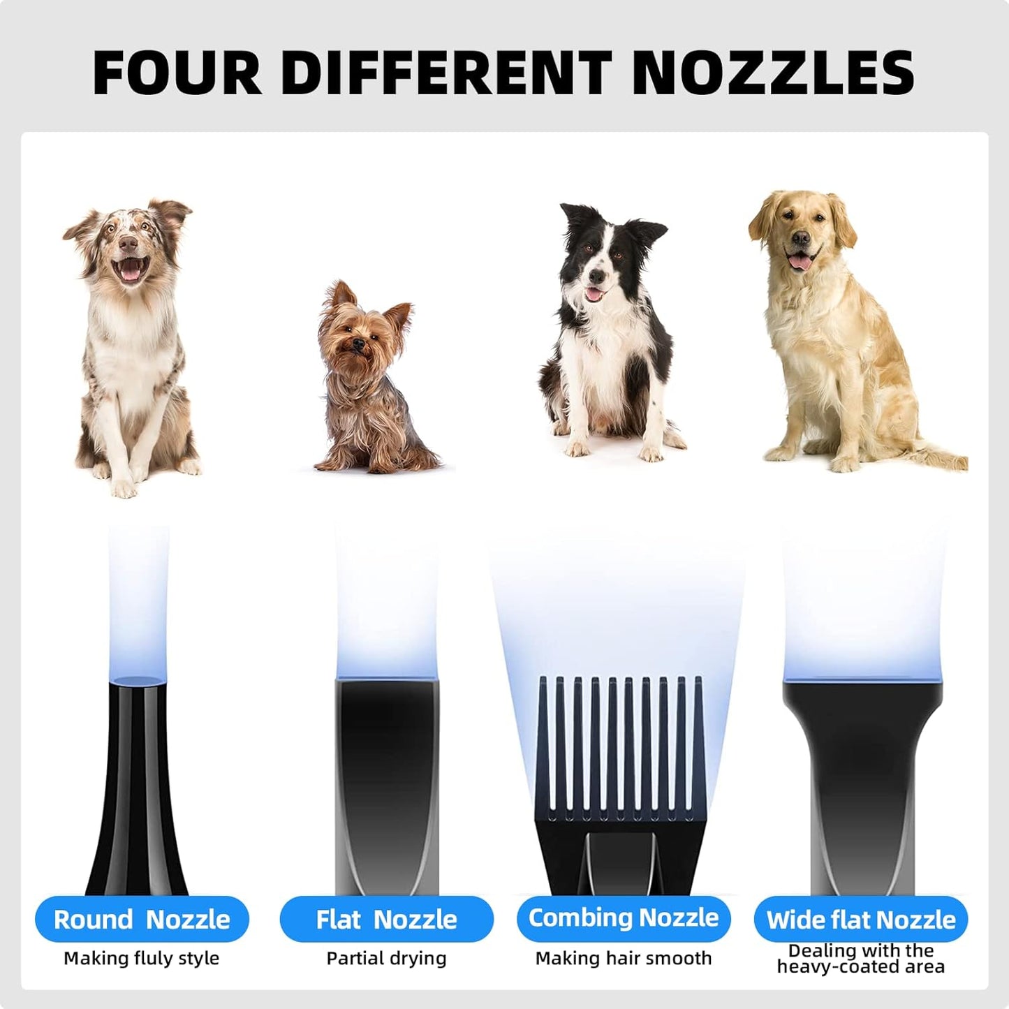 Dog Hair Dryer 2800 W Dog Blower Dog Hair Dryer Very Quiet Professional Dog Hair Dryer