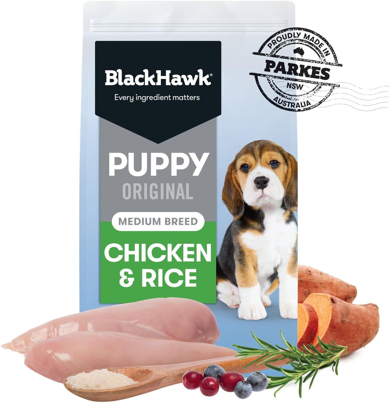 Black Hawk Puppy Medium Breed Chicken and Rice Dry Dog Food 10 Kg
