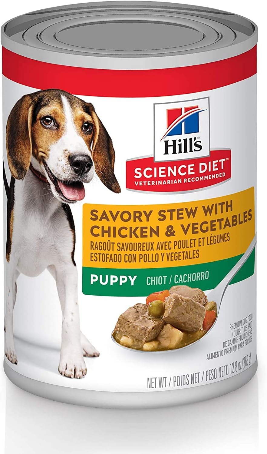 Hill's Science Diet Puppy Wet Dog Food, Savory Stew with Chicken and Vegetables, 363g, 12 Pack, Canned Dog Food