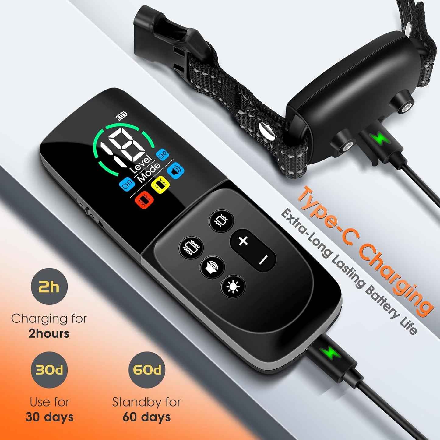 Anti Bark Collars With Remote for Dogs Anti Barking Device Vibration Beep Modes Dog Training Collar, Rechargeable IP67 Waterproof Remote Range Over 2000ft for All Dog (Black)