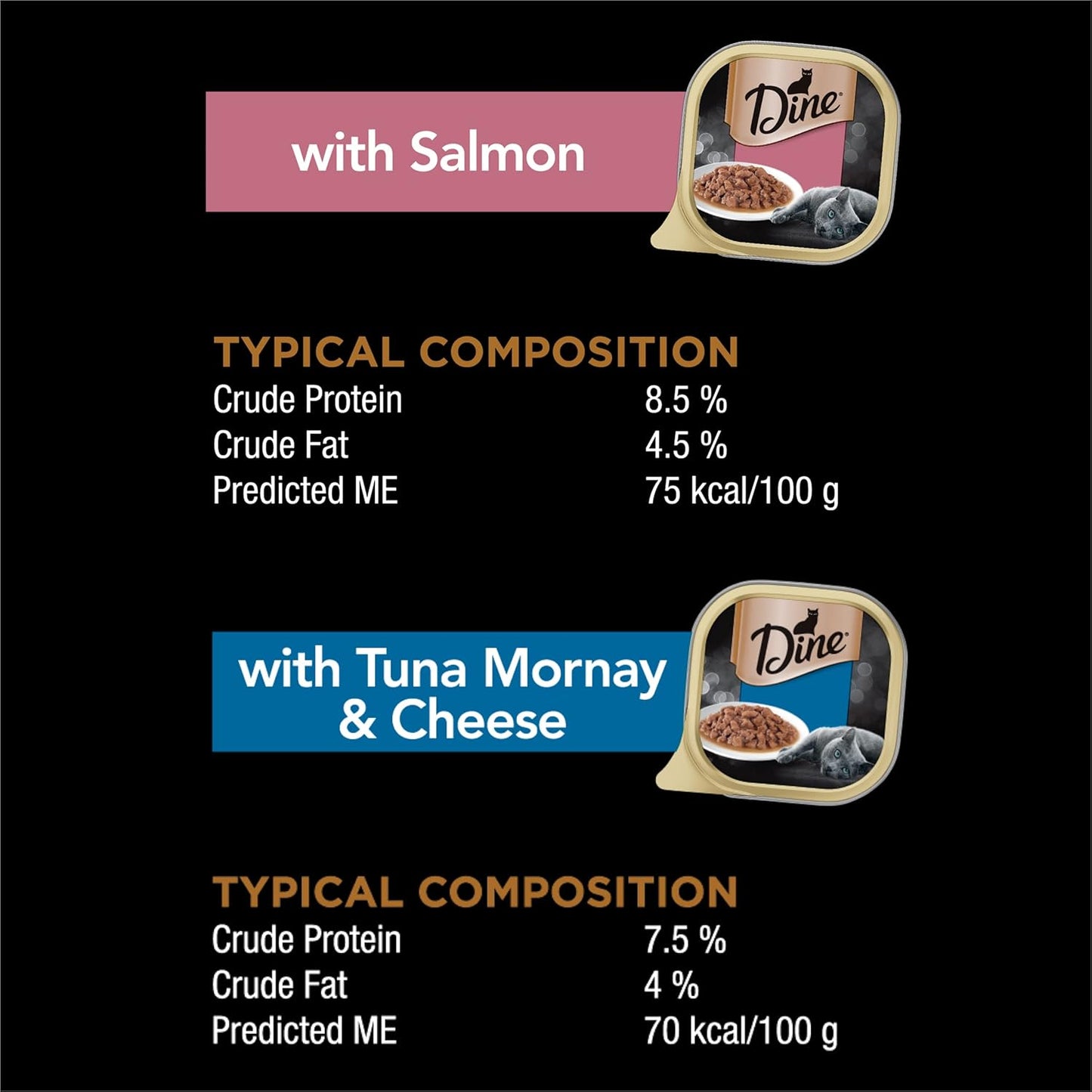 Dine Classic Salmon Tuna Mornay and Cheese Food, 85 g (Pack of 28)
