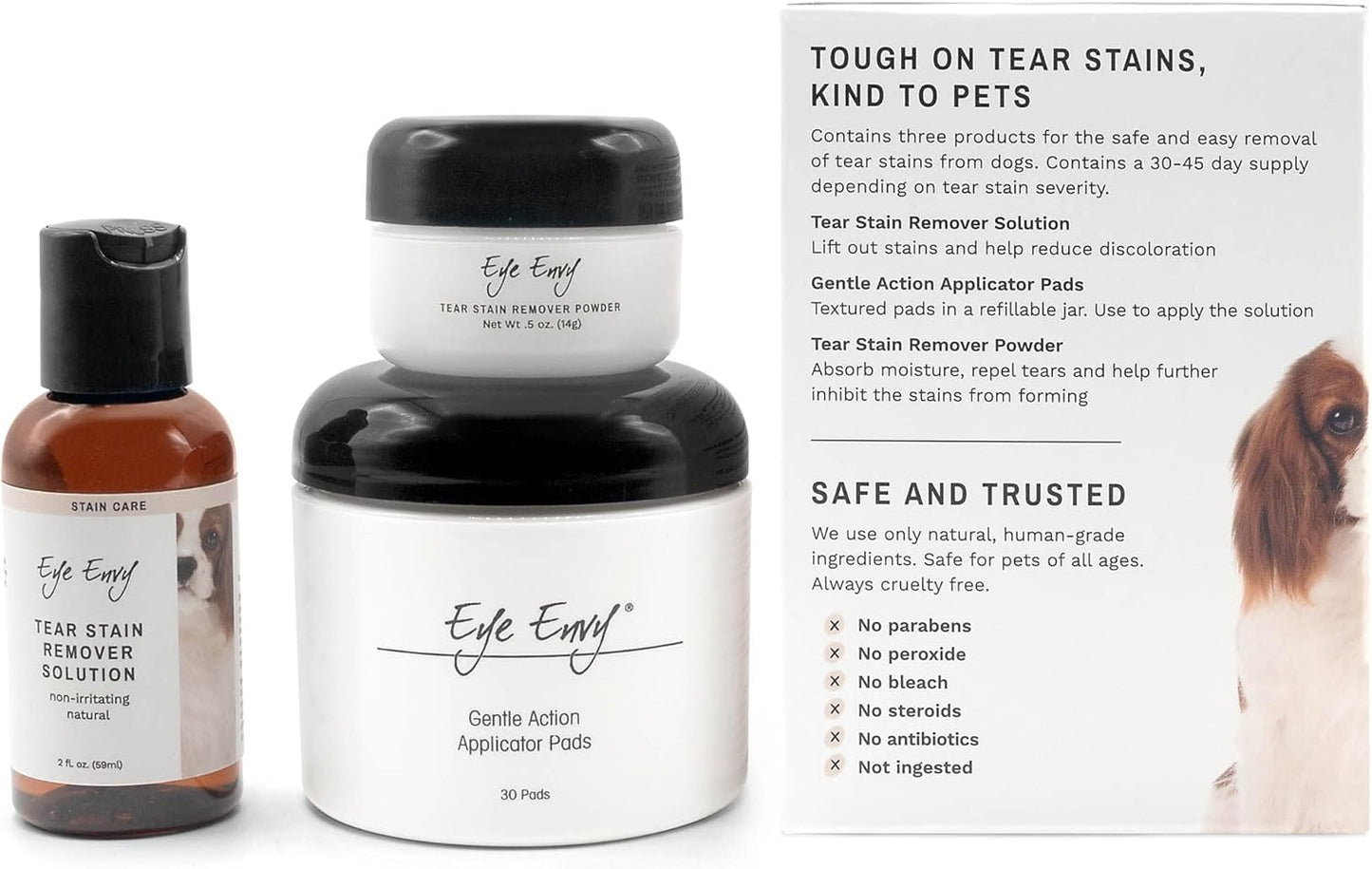 Eye Envy Dog Tear Stain Remover Starter Kit | Tear Stain Essentials in one kit at a 2-Step System | Lasts 30-45 Days