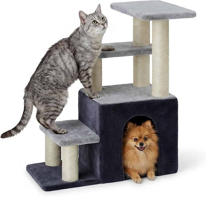 Heybly Cat Scratching Post, Sturdy Pet Stairs & Steps for Indoor Cats and Dogs