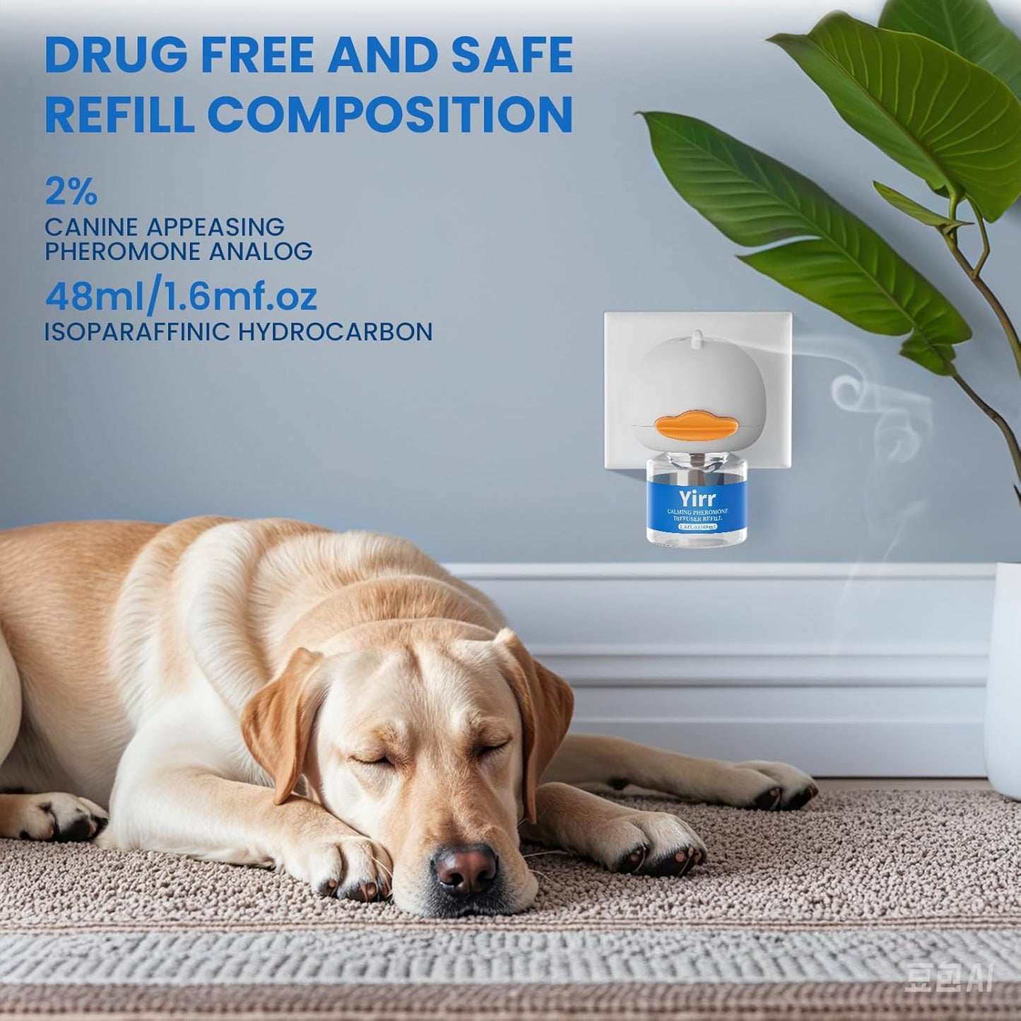 Dog Calming Diffuser, 8 in 1 Dog Pheromones Calming Diffuser, 2 Diffuser 6 Refill(48ml)