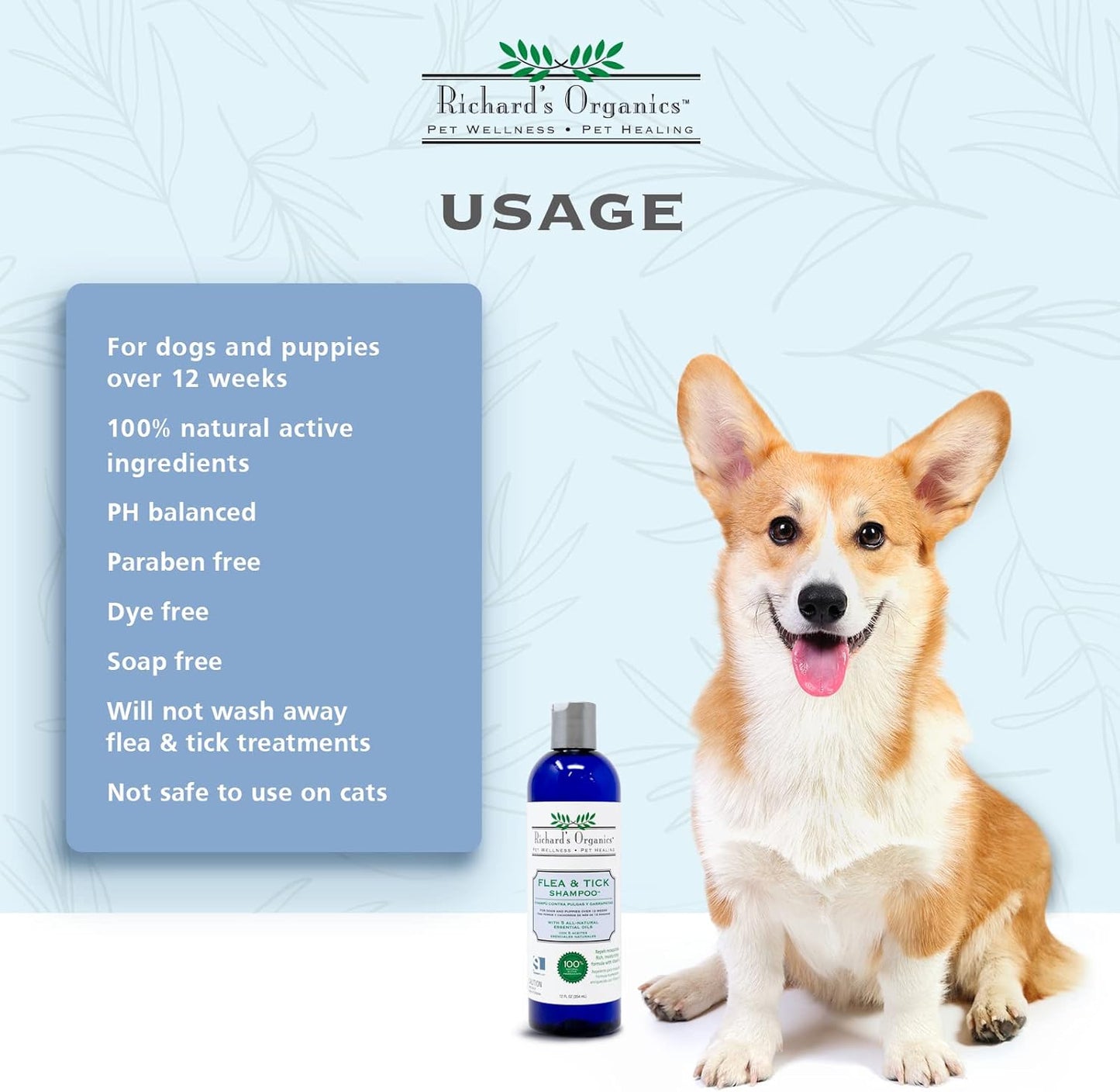 Richard’s Organics Flea and Tick Shampoo for Dogs – 100% All-Natural-usa made