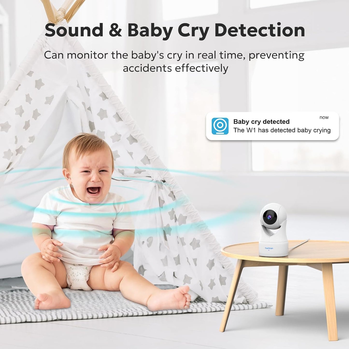 owltron Indoor Security Camera 2K, 360° Cameras for Home Security with Motion Detection, 2.4G WiFi for Baby/Pet/Nanny/Camara with Night Vision