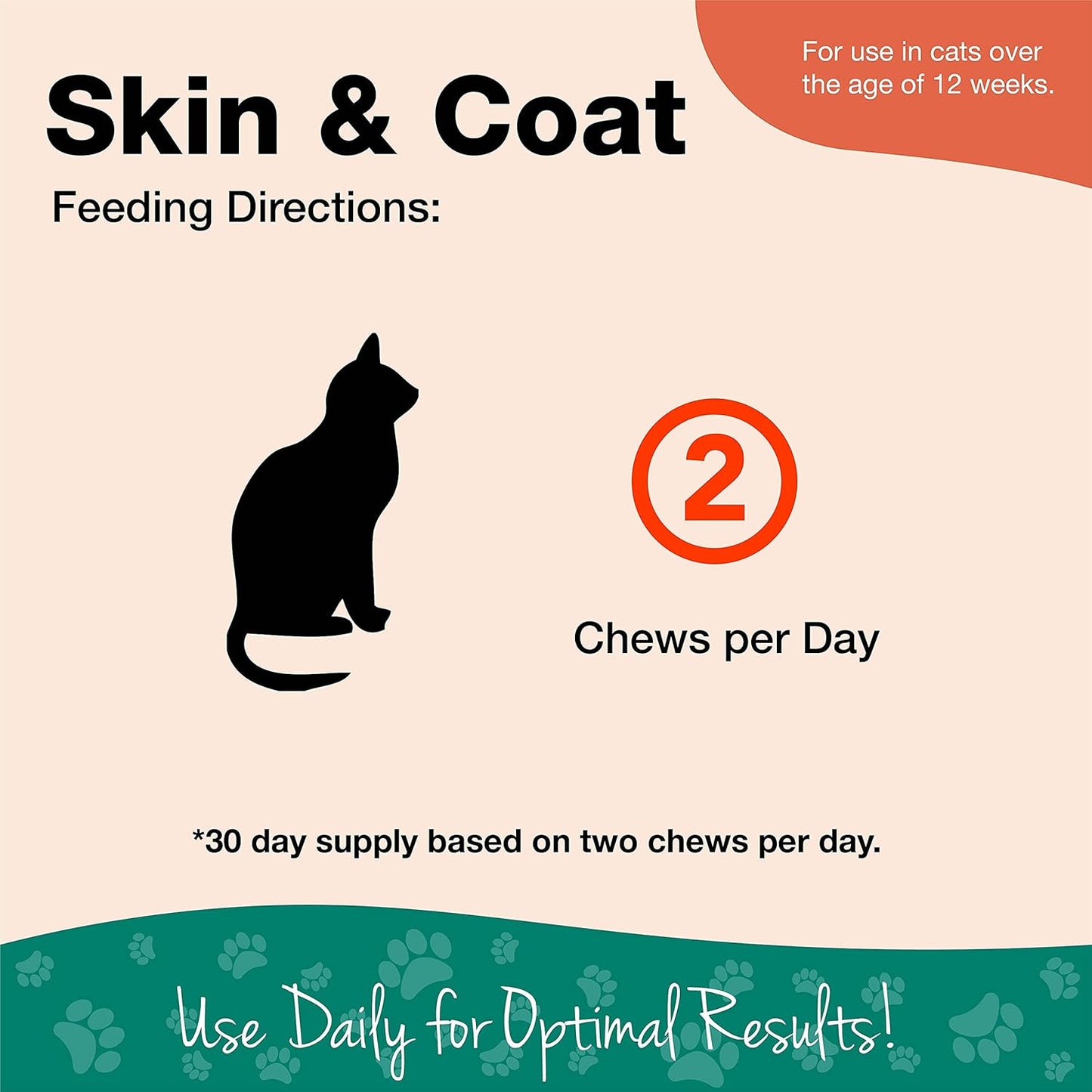 NaturVet – Skin & Coat Plus Omegas for Cats – 60 Soft Chews | 90 g, 60 Count ,Multripack