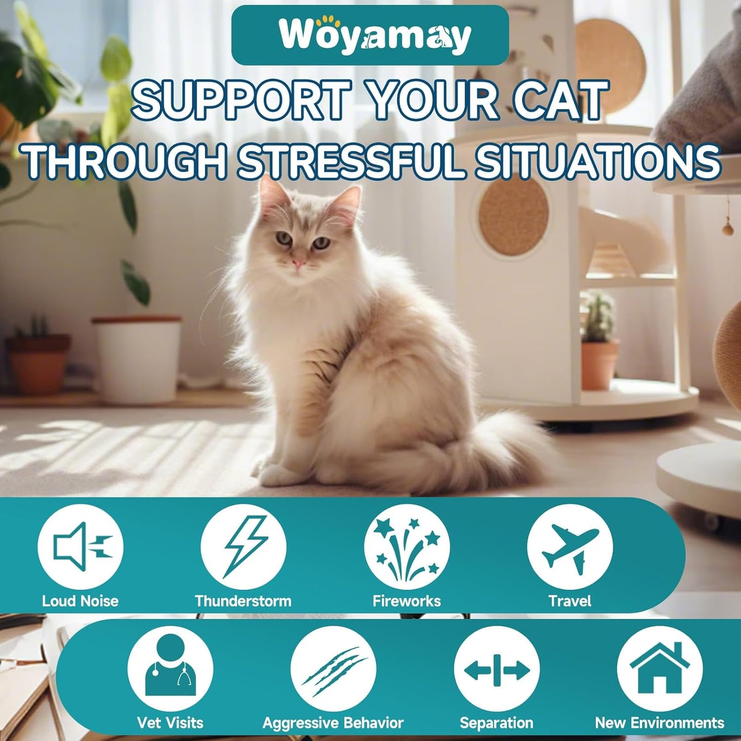 Cat Calming Chews, 200 Treats Calming Treats for Cats for Anxiety & Stress Relief