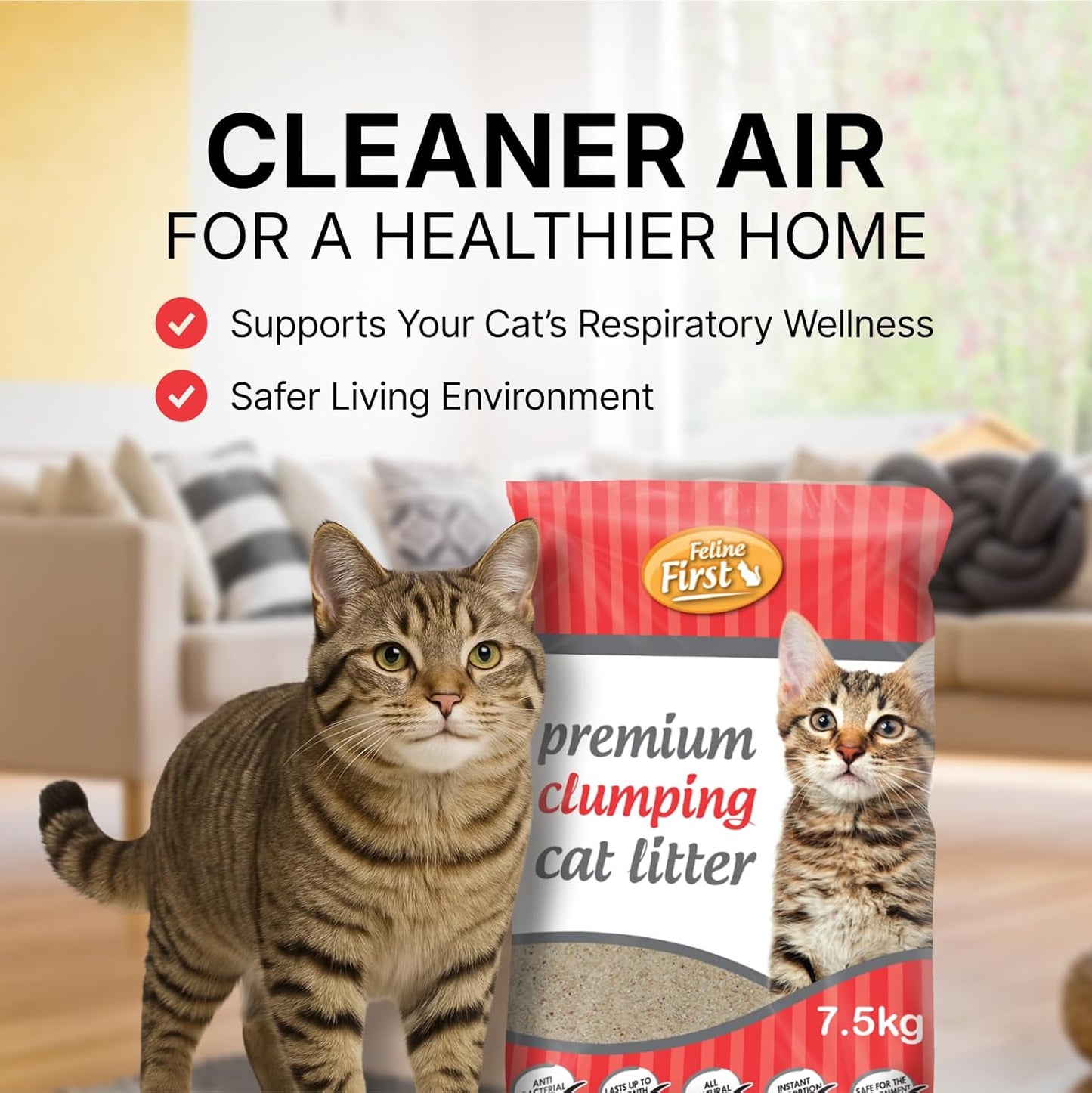 Feline First Clumping Cat Litter, 7.5kg