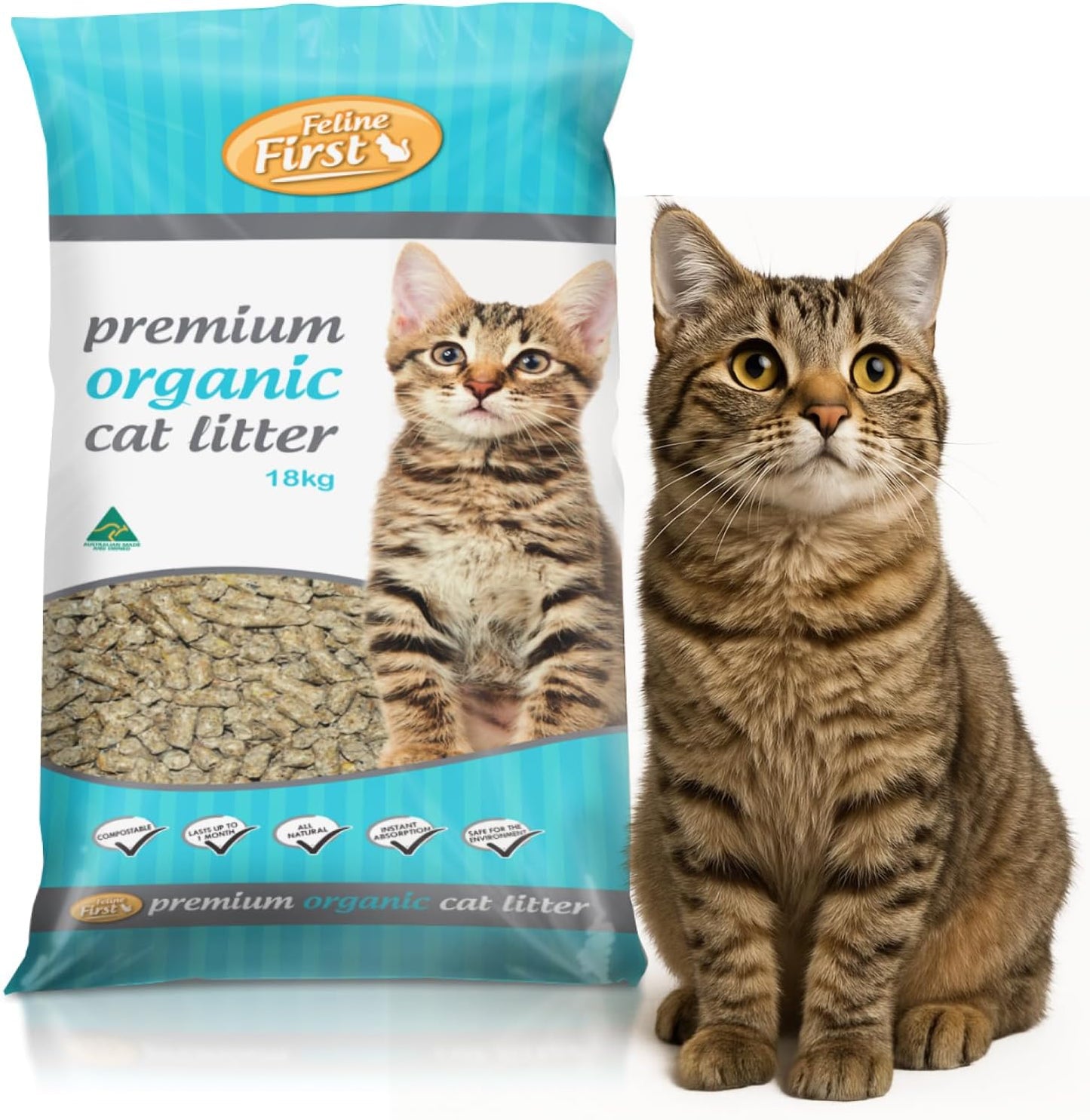 Feline First Premium Organic Cat Litter 18kg