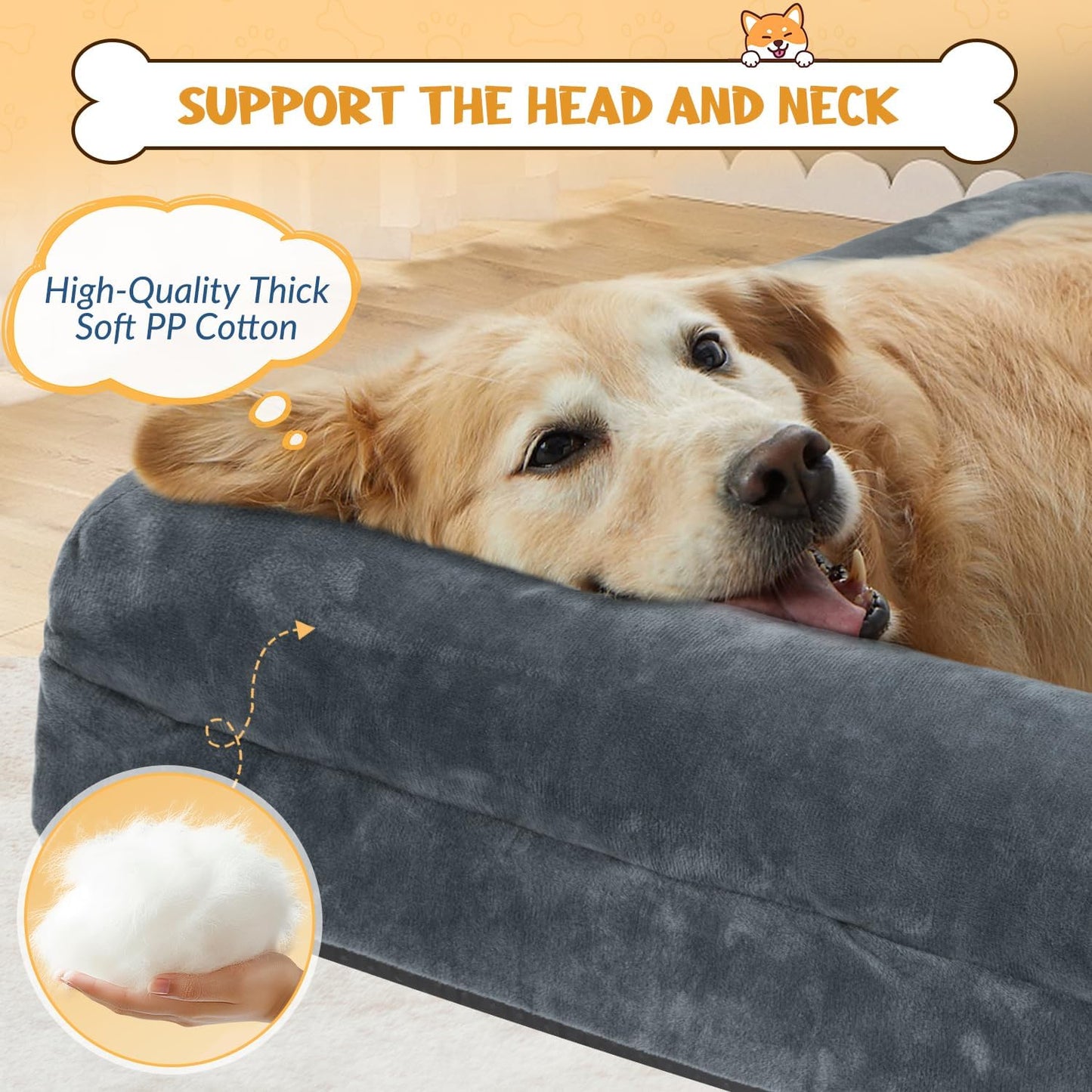 SlowTon Dog Bed for Extra Large Medium Small Dogs
