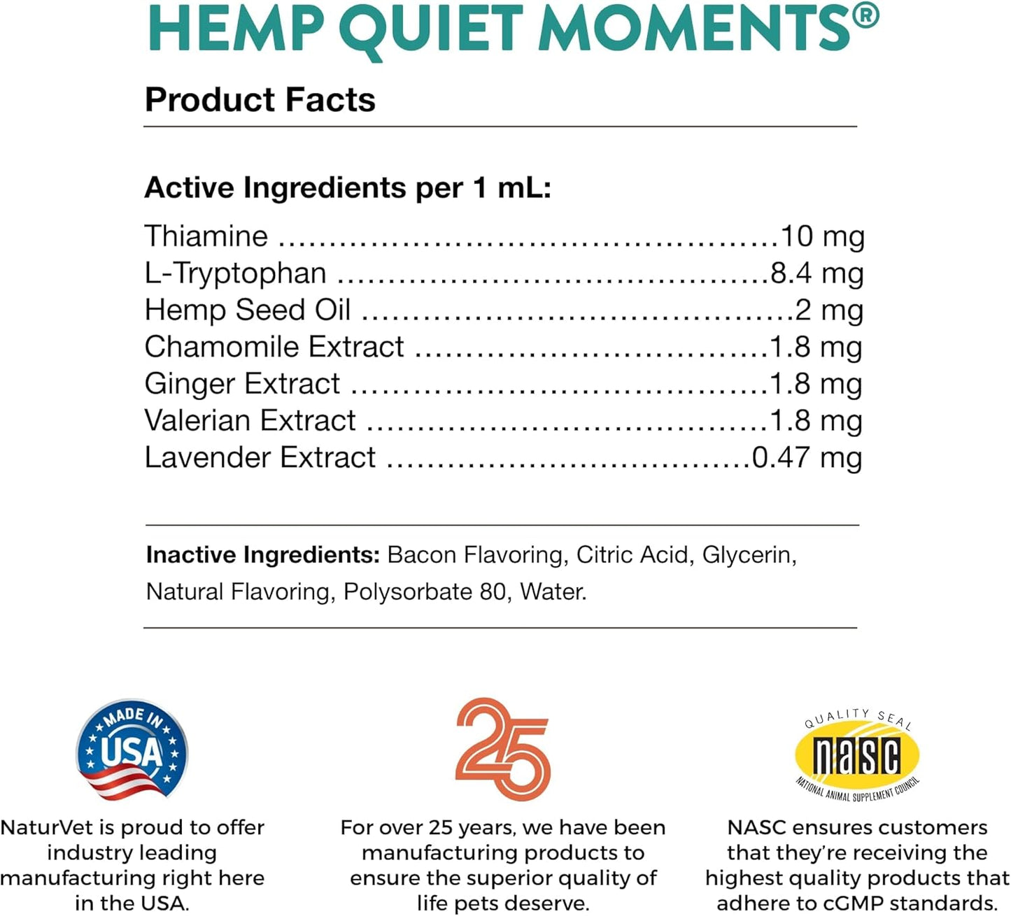 NaturVet Hemp Quiet Moments Calming Drops for Cat, 1oz