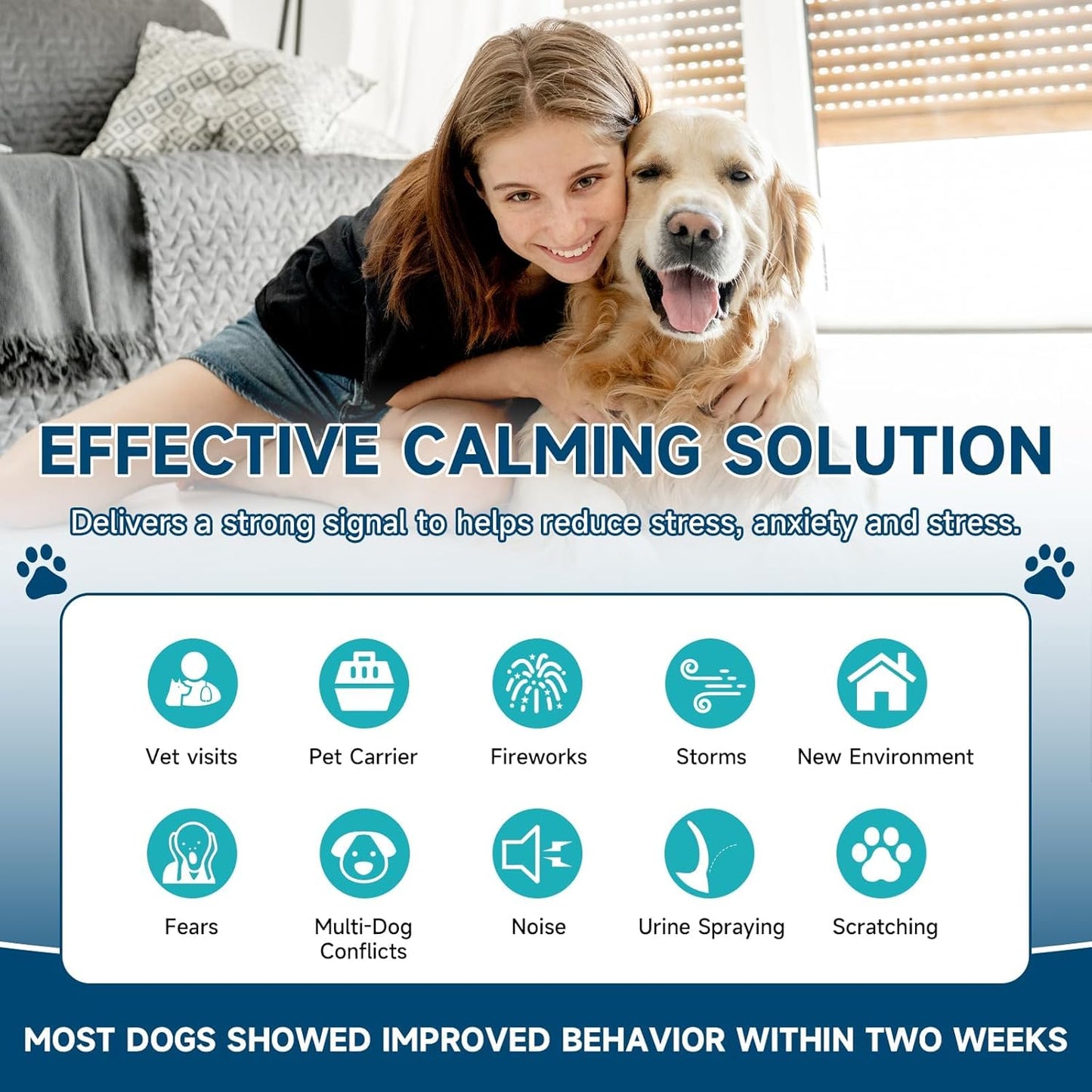 VICSOM 6-in-1 Calming Plug-in for Dogs with 2 Diffuser + 4 Refills