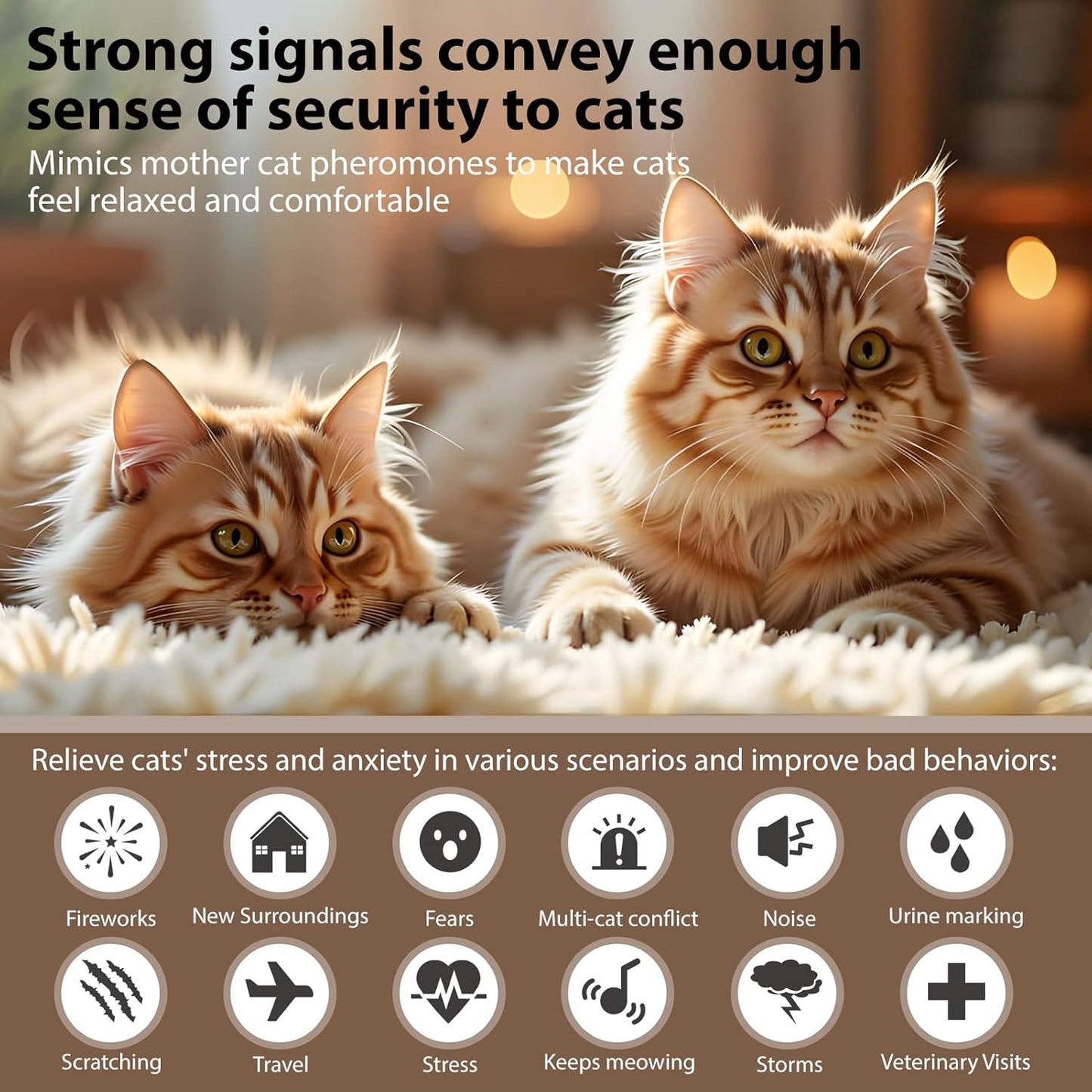 Multi Cat Calming Diffuser Relieve Stress Anxiety Cat Pheromones Calming Diffuser with Timing Function