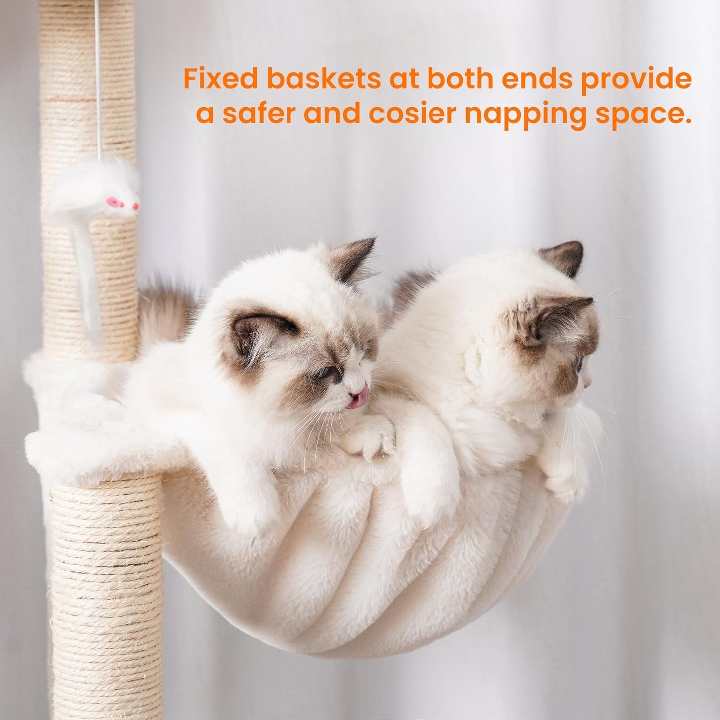 Heybly Wood Cat Tree for Indoor Cats, Cat Condo for Large Cats with Self Groomer