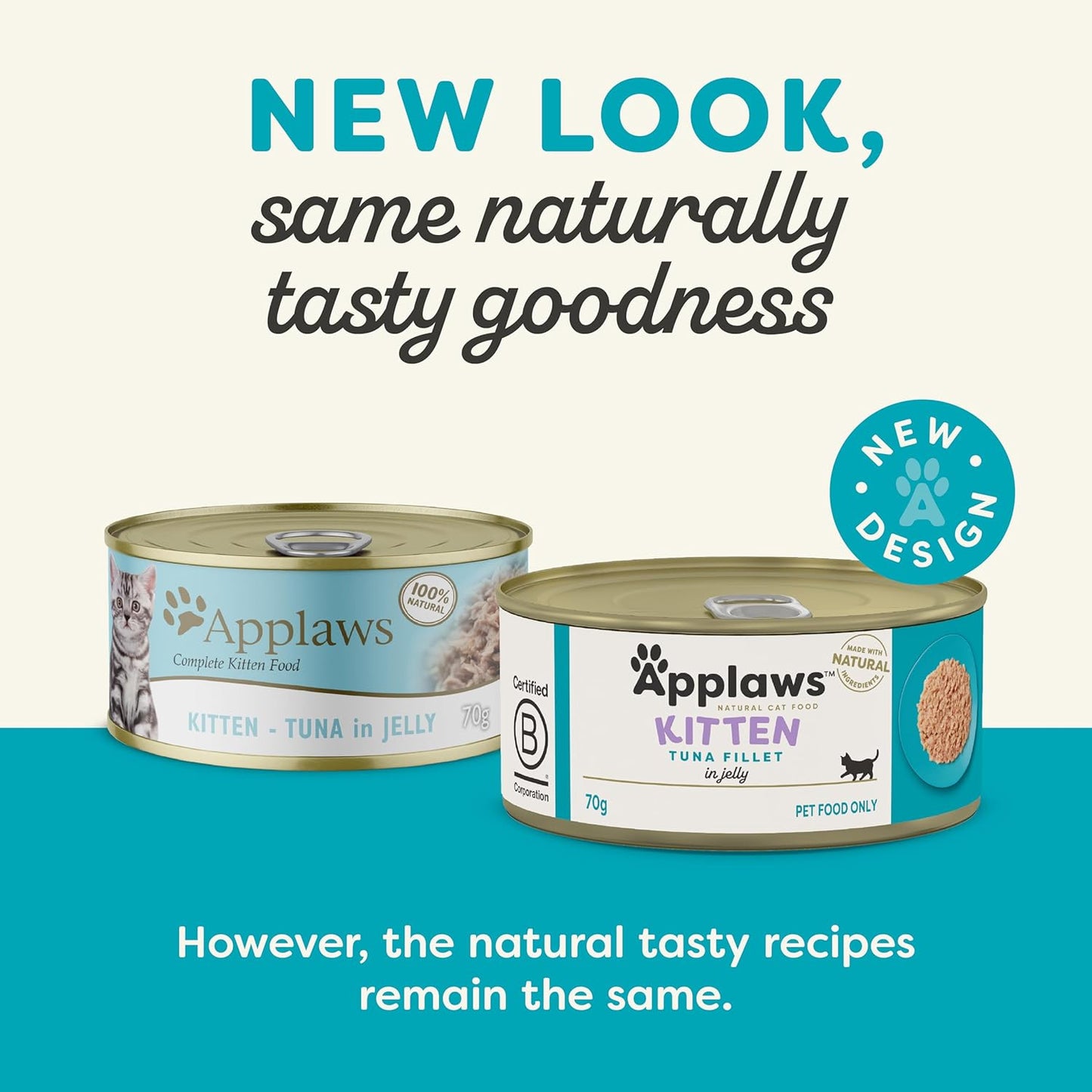 Applaws 100% Natural Wet Complementary Food for Kittens in Broth 70g Tin (Pack of 24)