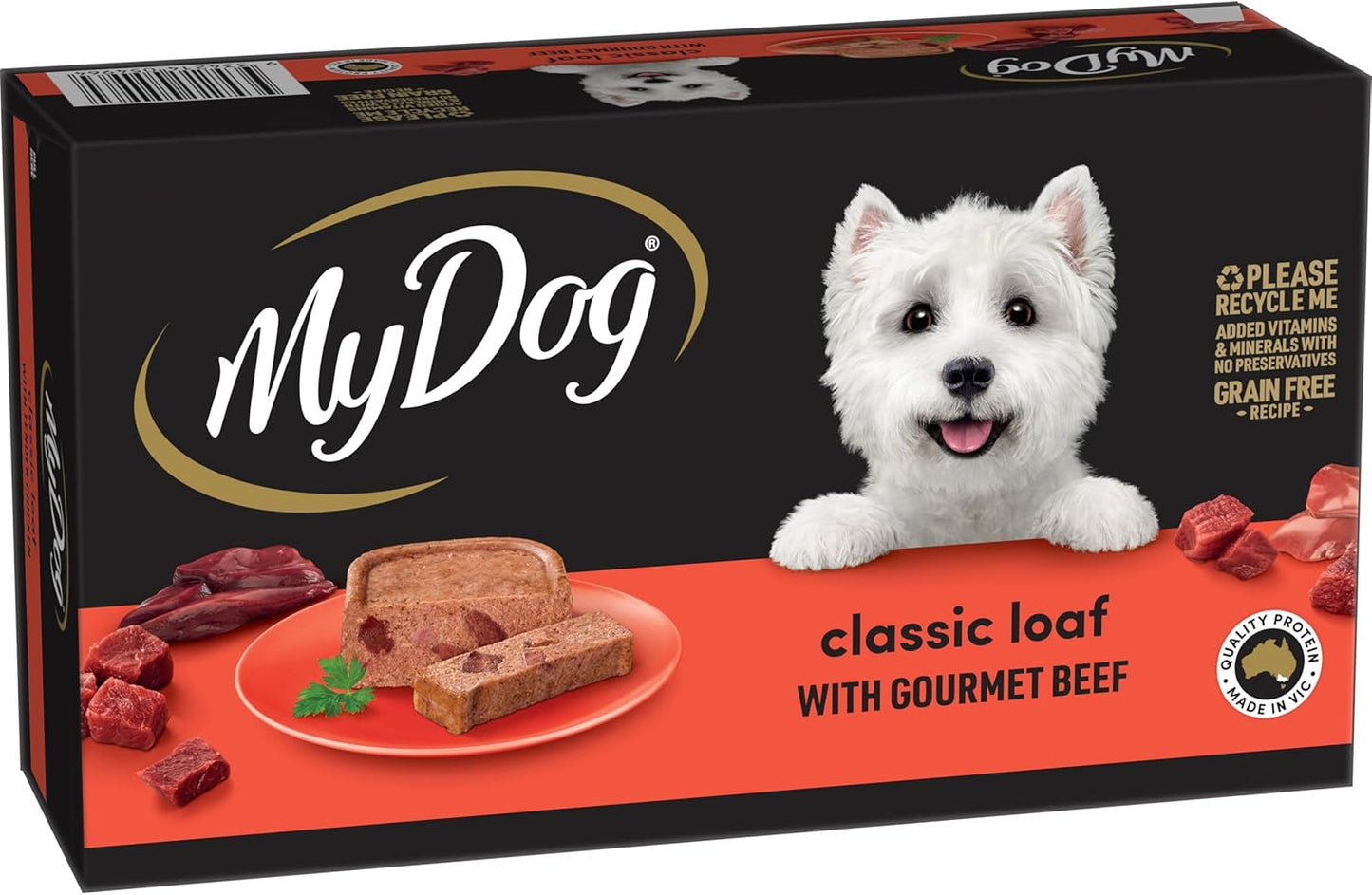 MY DOG Adult Wet Dog Food Classic Loaf with Gourmet Beef 24 x 100g Trays
