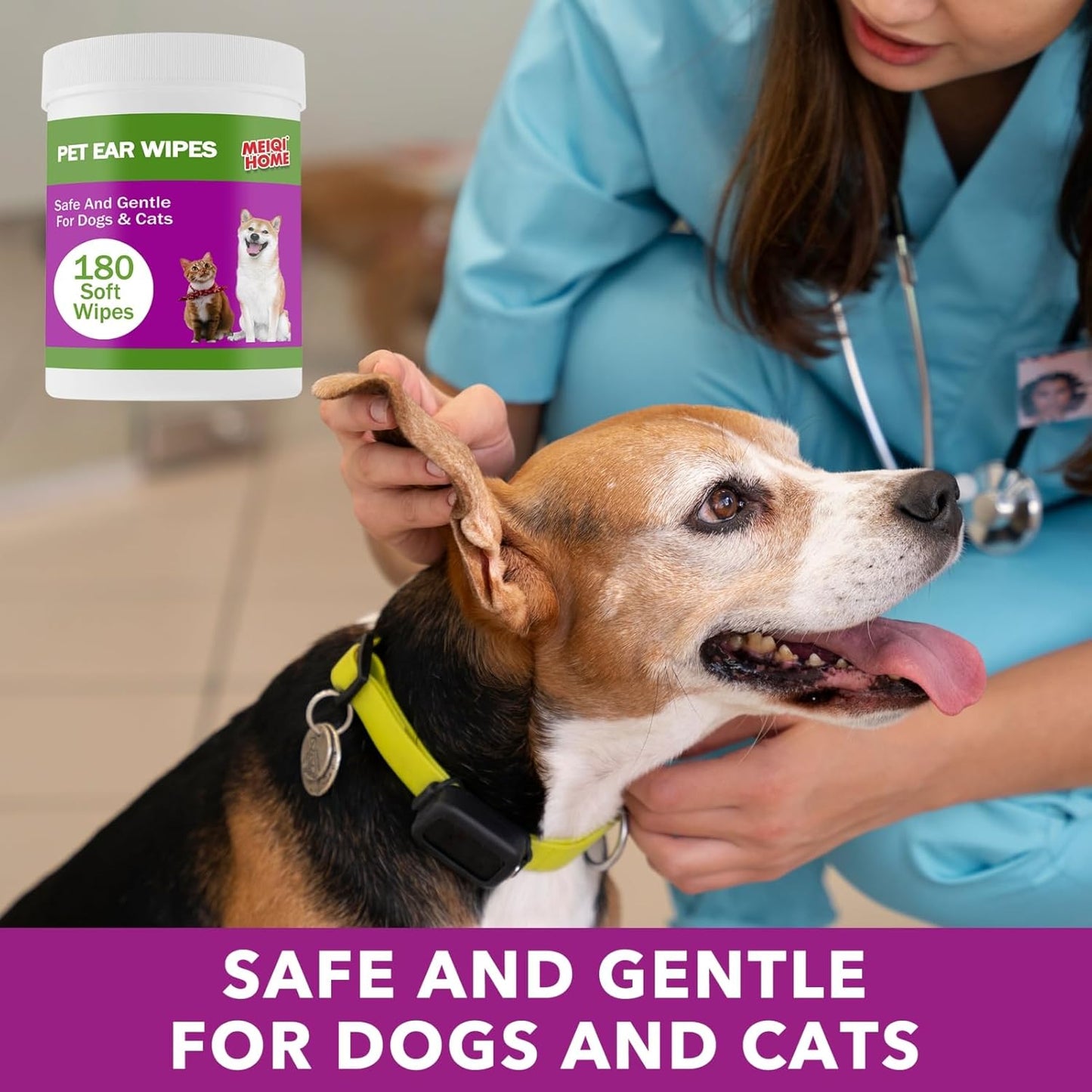 180 Count Dog Ear Cleaner Wipes ,Dog Ear Wipes ,Gently Remove Ear Wax, Debris