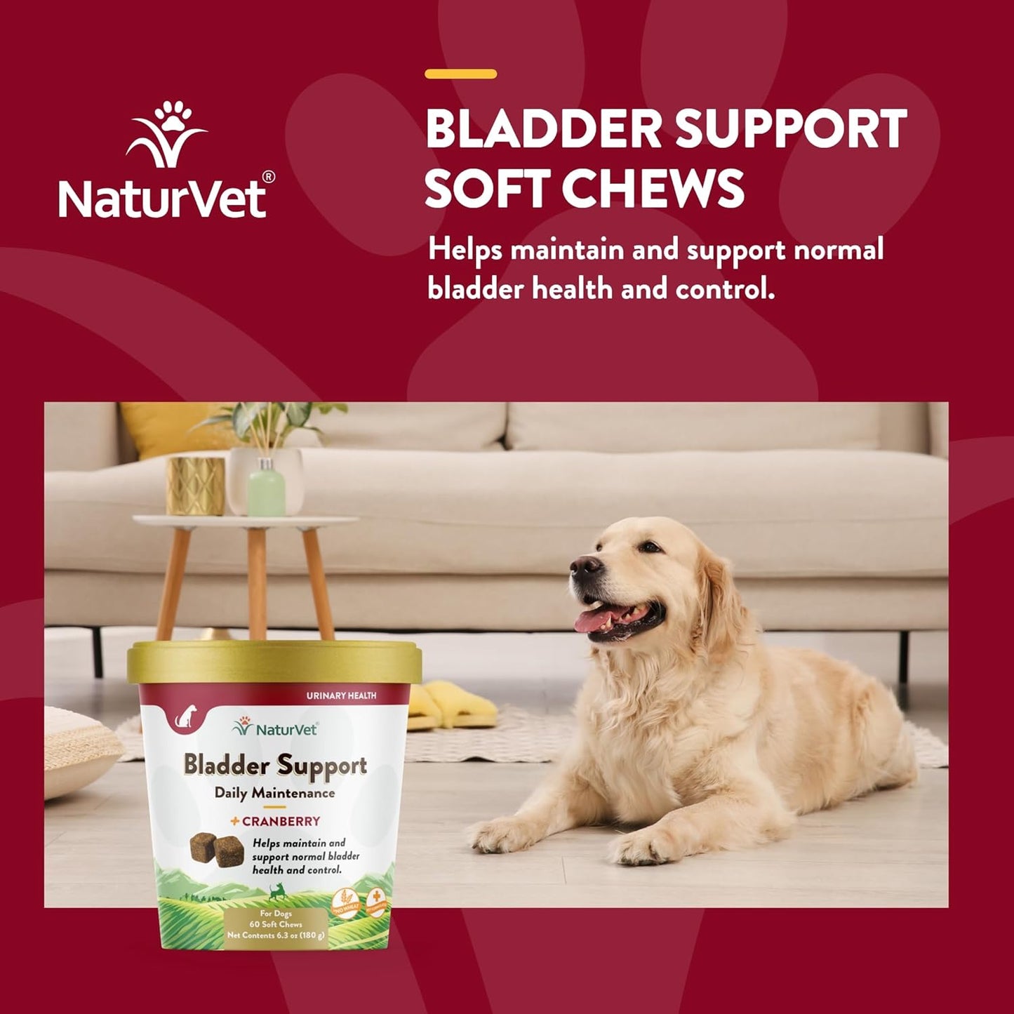 NaturVet® Bladder Support Plus Cranberry for Dogs (60 Soft Chew) Brand: NaturVet