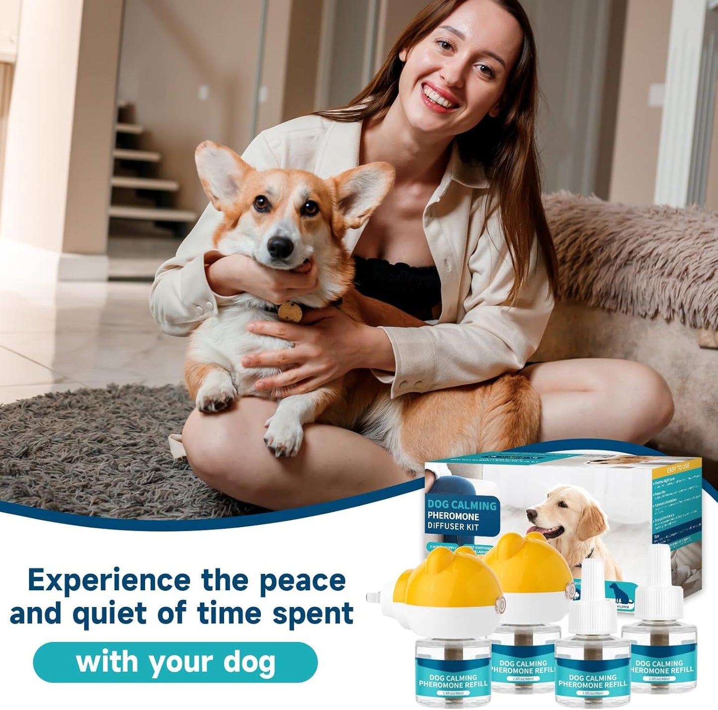 VICSOM 6-in-1 Calming Plug-in for Dogs with 2 Diffuser + 4 Refills