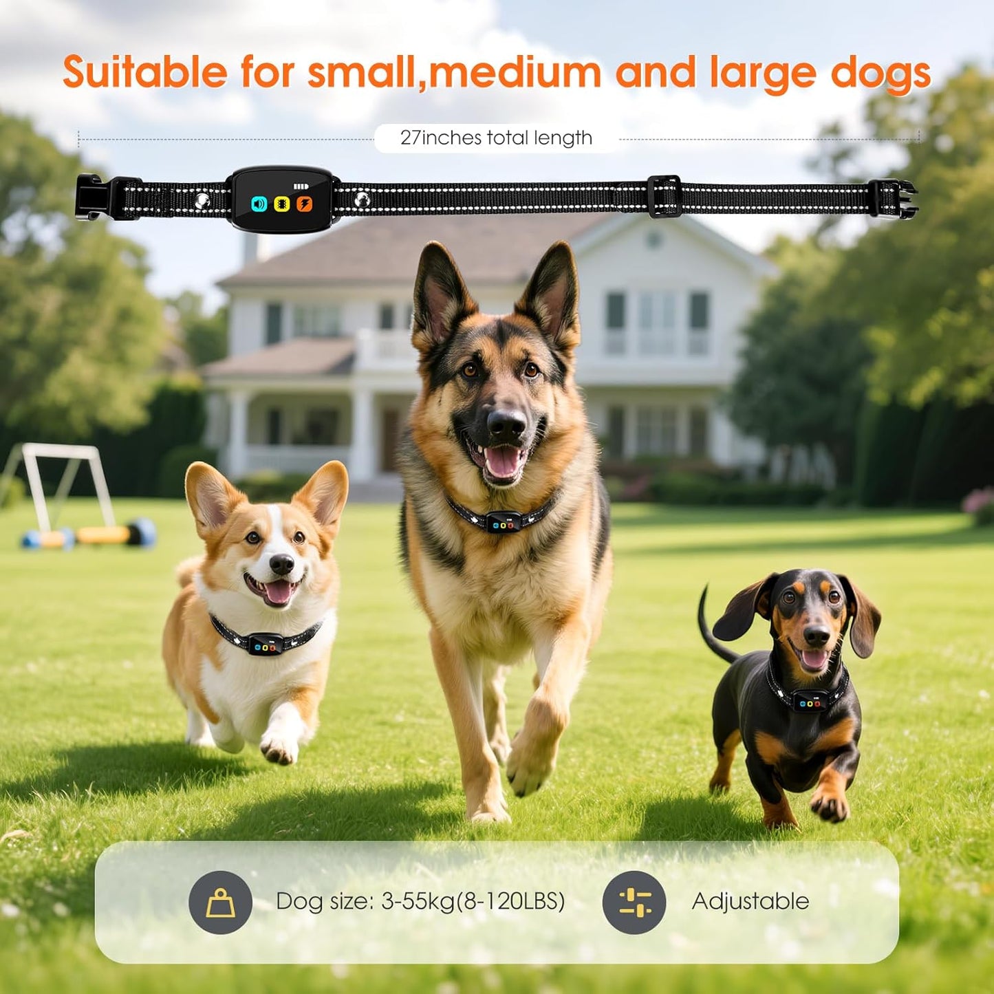 Anti Bark Collars With Remote for Dogs Anti Barking Device Vibration Beep Modes Dog Training Collar, Rechargeable IP67 Waterproof Remote Range Over 2000ft for All Dog (Black)