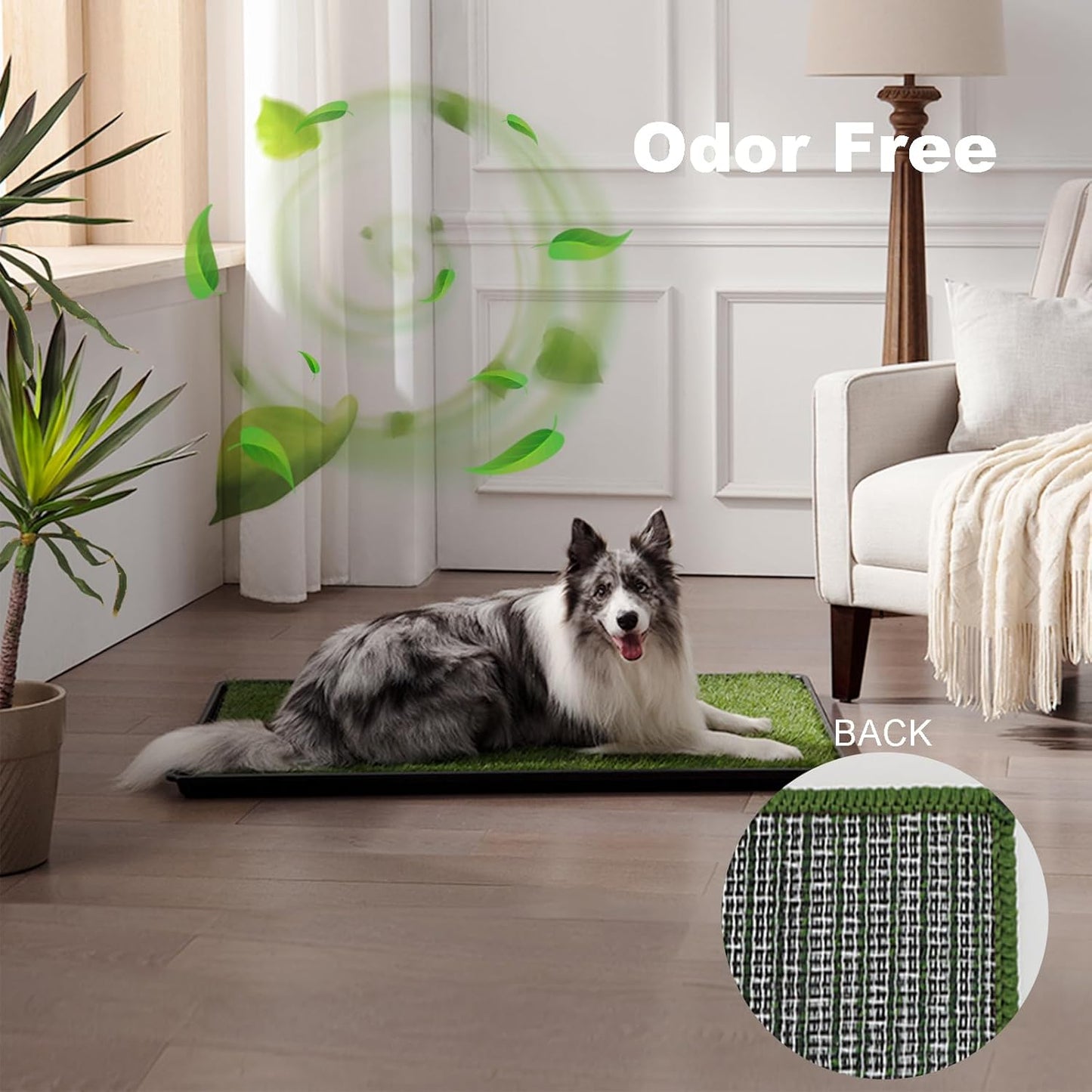HQ4US 4LEGS Dog Grass Pad with Tray Large 34’’×23’’