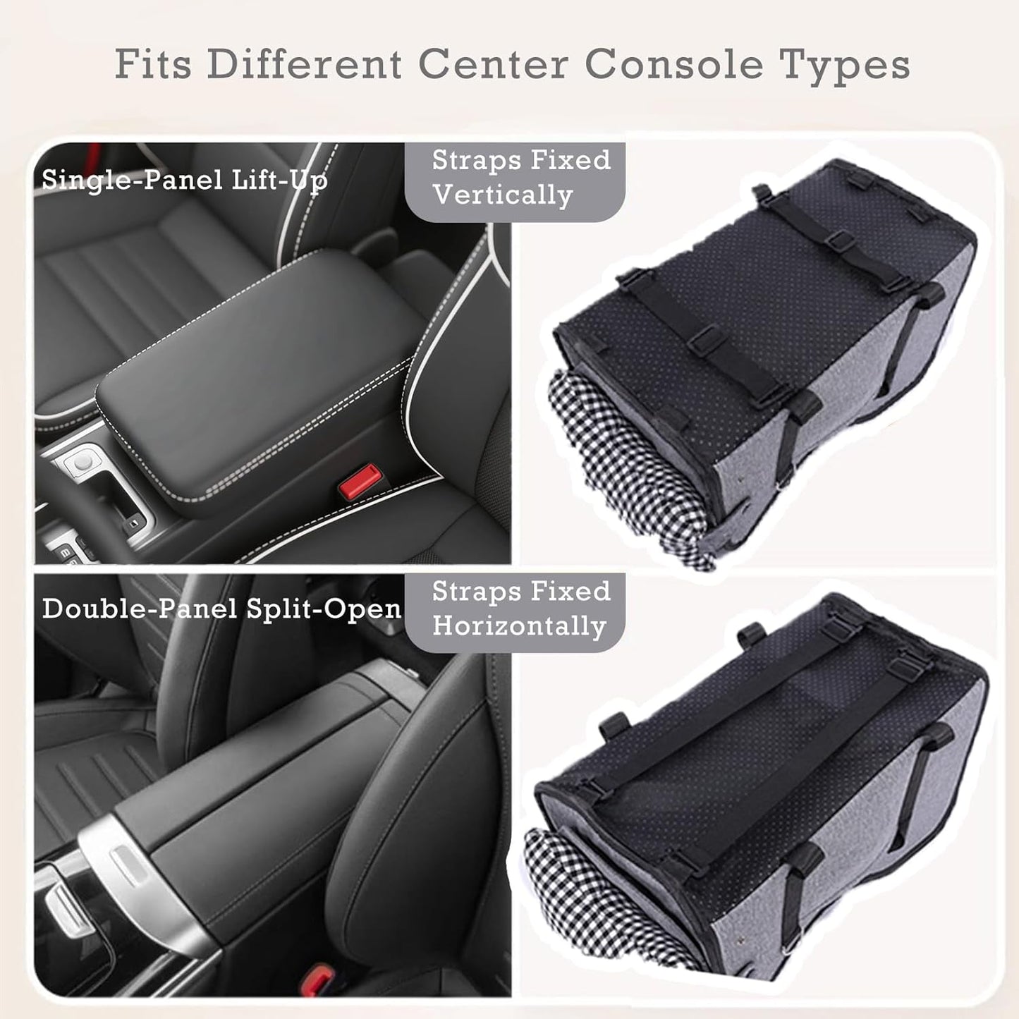 HOMKAI Dog Car for Dogs, Portable Pet Backpack with Safety Belt and Dual-Sided Mat