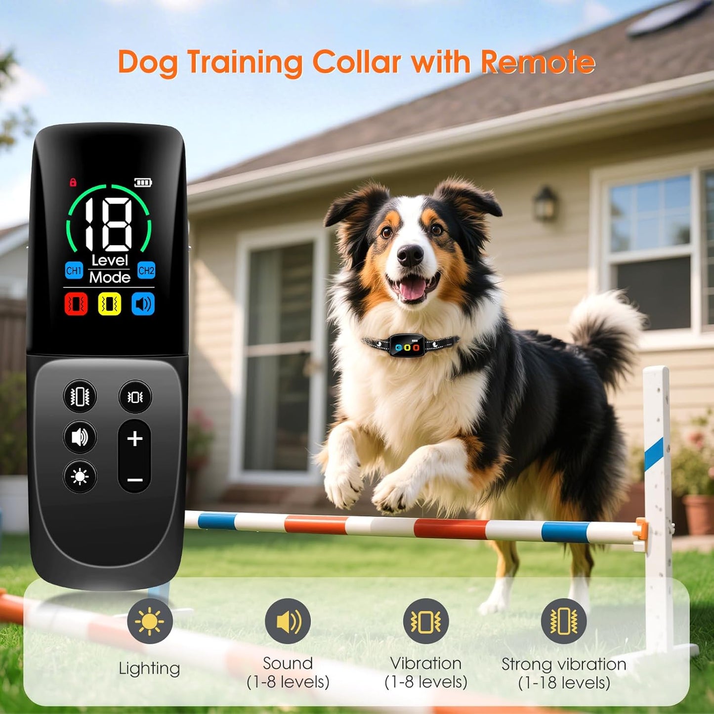 Anti Bark Collars With Remote for Dogs Anti Barking Device Vibration Beep Modes Dog Training Collar, Rechargeable IP67 Waterproof Remote Range Over 2000ft for All Dog (Black)