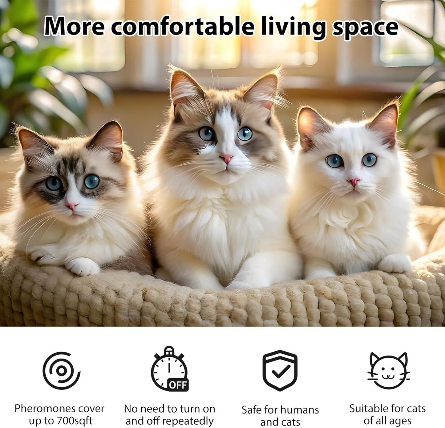 Multi Cat Calming Diffuser Relieve Stress Anxiety Cat Pheromones Calming Diffuser with Timing Function