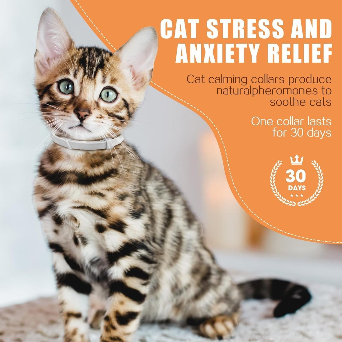 Nodfens Calming Collar for Cats Adjustable Pheromones Cat Diffuser Pet Diffuser Anxiety Relief for Pet 6PCS 60 Day Long-Term Effect