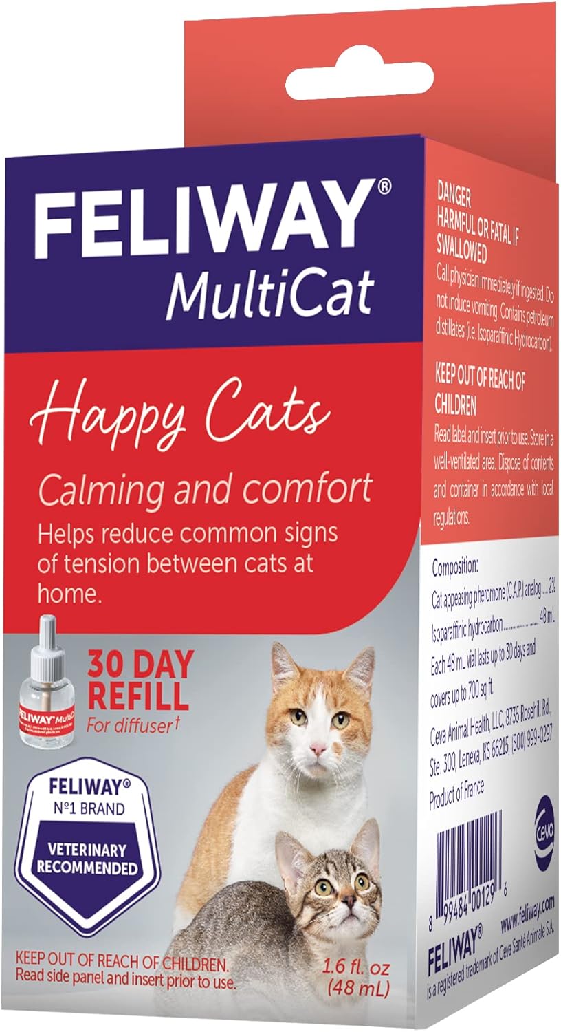 FELIWAY® MultiCat 30 Day Cat Calming Refill for Pheromone Diffuser, 48ml