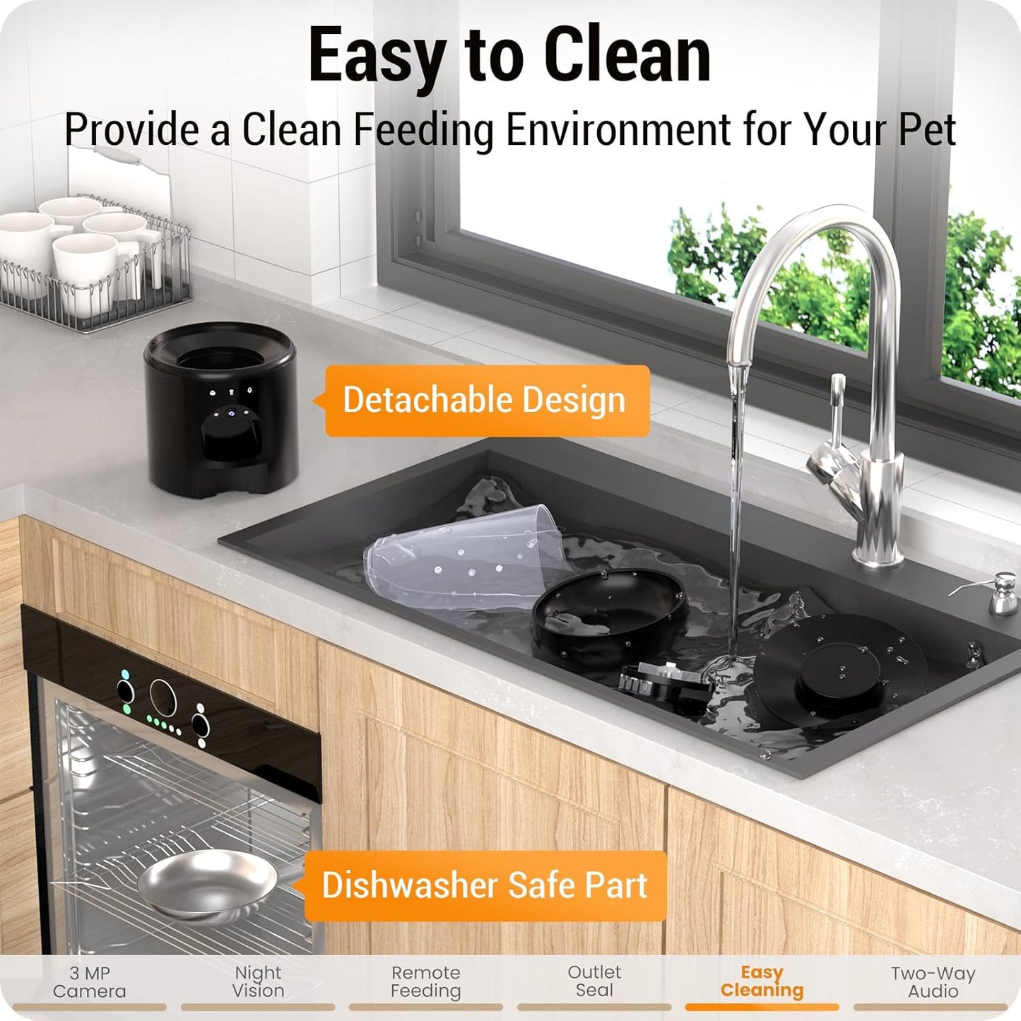 Frienhund Automatic Cat Feeder with 2K HD Camera: 5G WiFi Automatic Dog Feeder