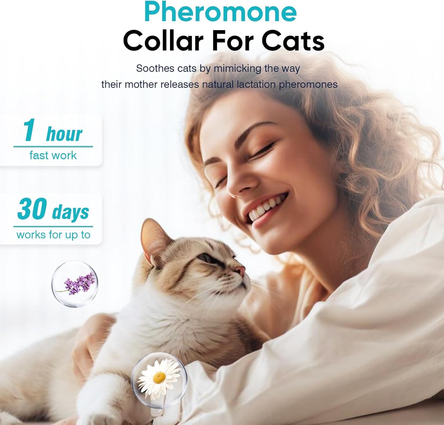 Cat Calming Pheromone Collar, 4 Pack, Black, 15 inches, Universal Fit, Waterproof