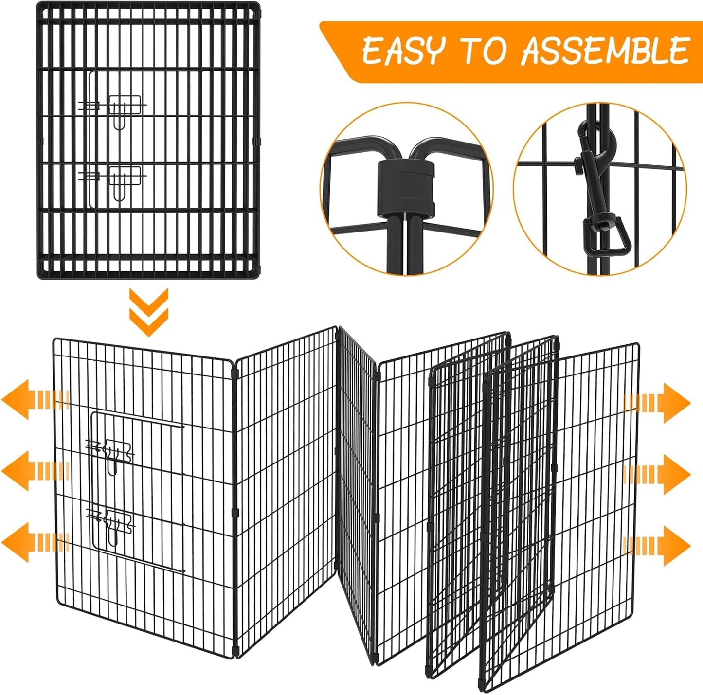 ADVWIN 8 Panel 24" Dog Playpen, Foldable Pet Fence Dog for Puppy Rabbit