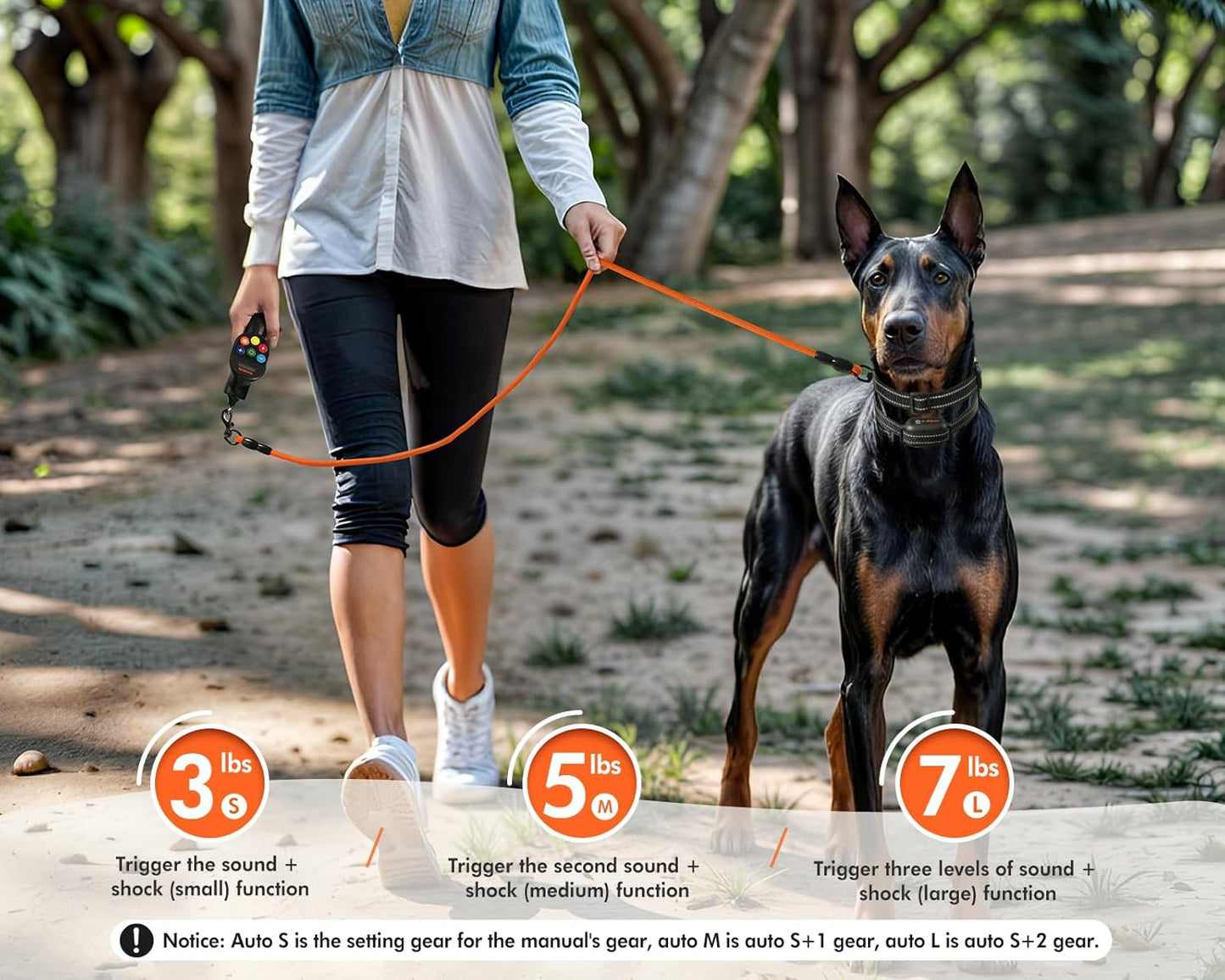 Dog Training Collar with Remote, with Auto-Brake Dog Training Leash,1600FT IP67