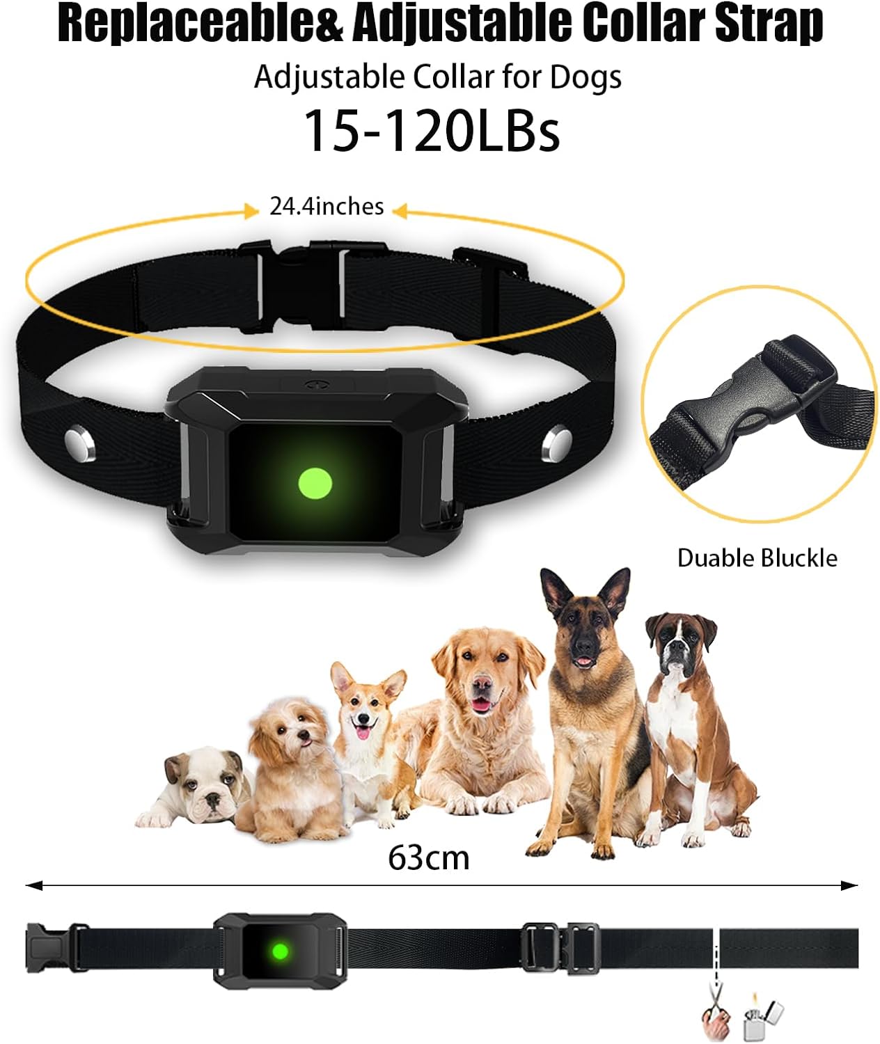 Dog Training Collar with Remote 3600Ft - Shock Collar for Barking Control,XL Dogs