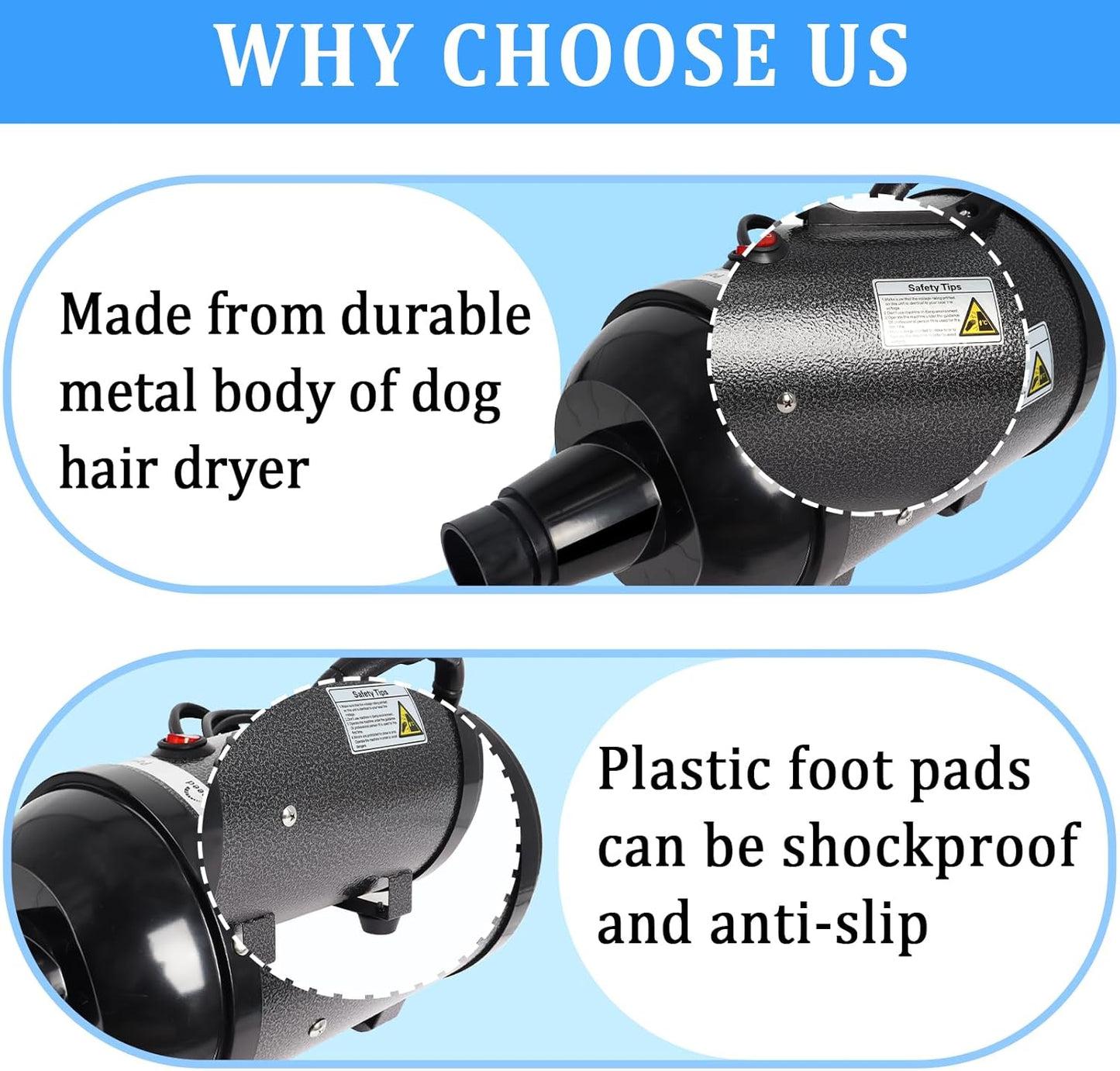 Dog Hair Dryer, 4.5HP/3200W Dog Dryer with Adjustable Temperature & Speed