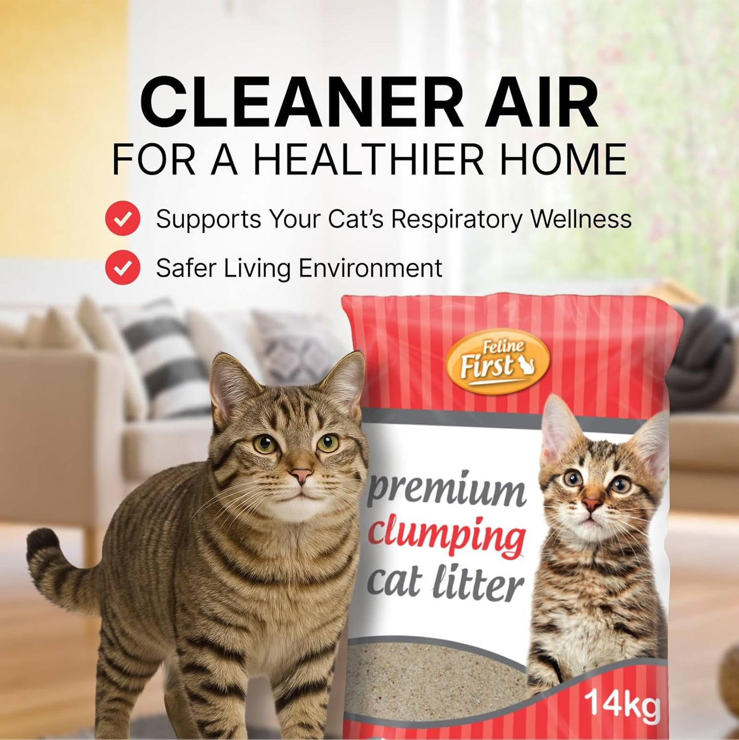 Feline First Organic Clumping Cat Litter 14kg
