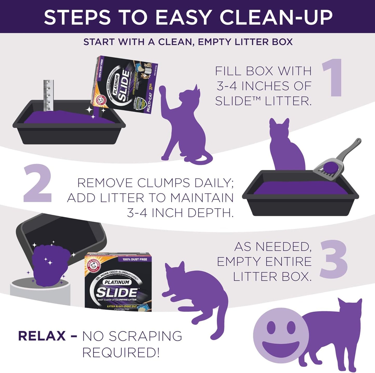 Arm & Hammer Slide Multi-Cat Easy Clean-Up Litter, 19 lb (033200973577)