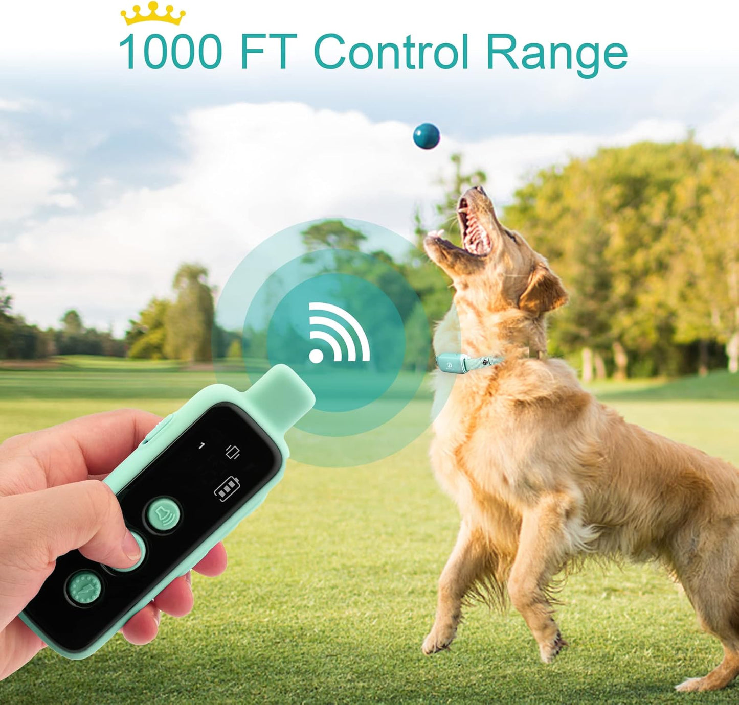 Bousnic Shock Collar for Dogs - Waterproof Rechargeable Dog Electric Training Collar