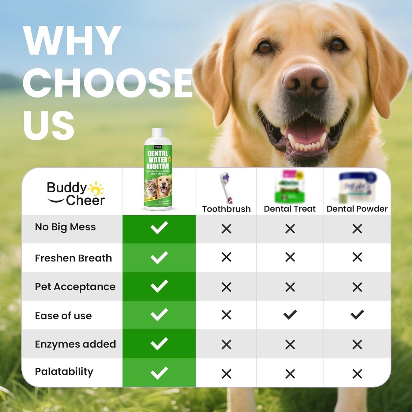 Dog Breath Freshener – Enzymatic Dog Dental Water Additive for Teeth Claning,16oz